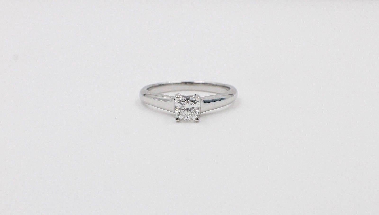 Tiffany & Co Lucida Platinum Diamond Engagement Ring 0.46 tc E VVS1 For Sale 3