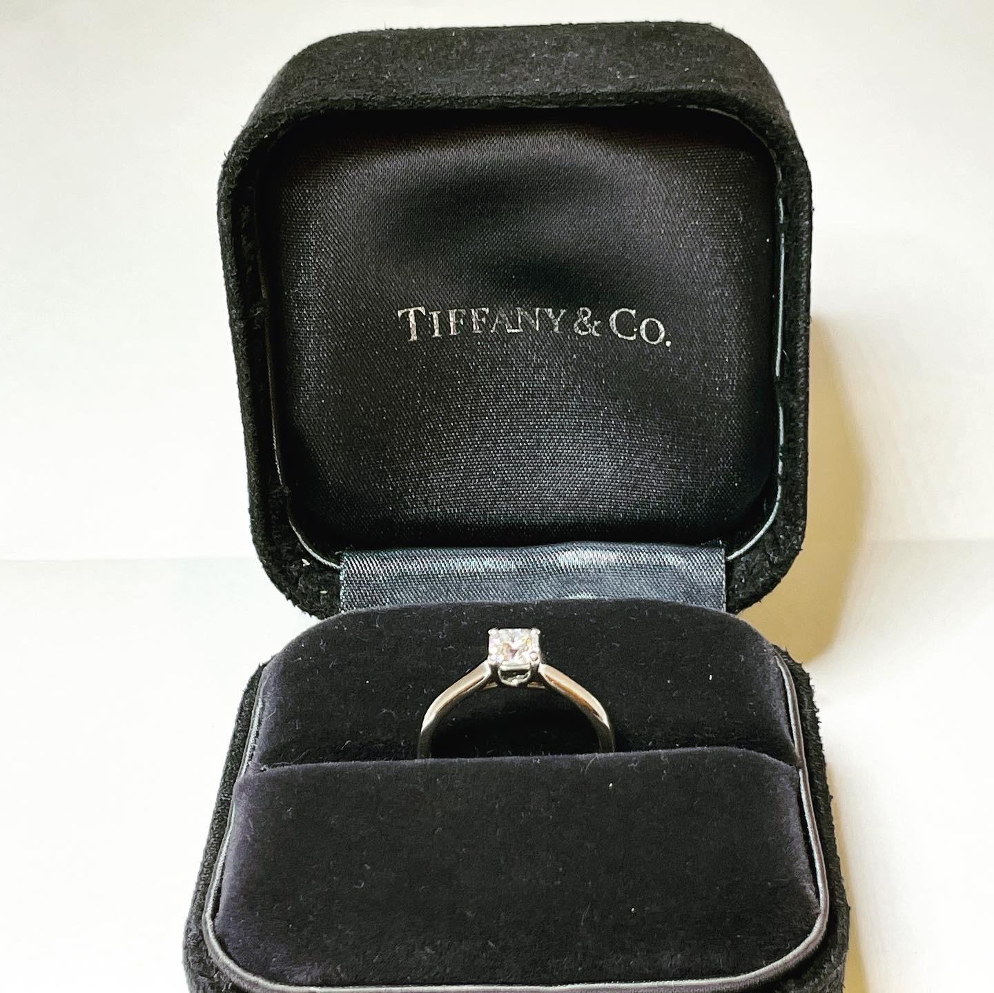 Tiffany & Co 'Lucida' 0.48 Carat Cut Diamond Platinum Bridal Engagement Ring 2