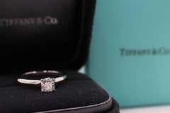 Tiffany & Co. Lucida 0.48 Carat Diamond and Platinum Engagement Ring Box