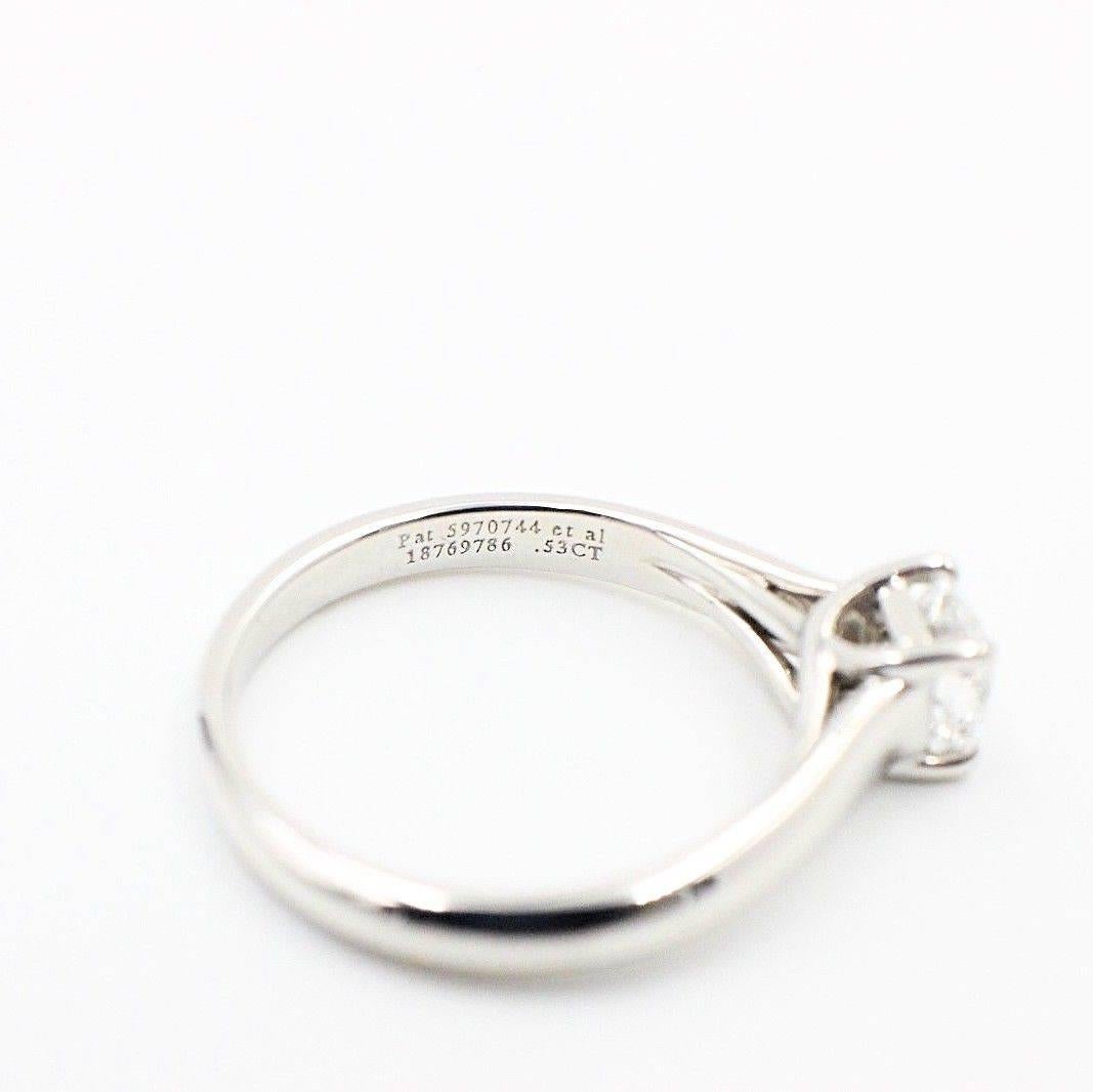 Modern Tiffany & Co. Lucida 0.53ct  F VVS2 Diamond & Platinum Engagement Ring Appraisal