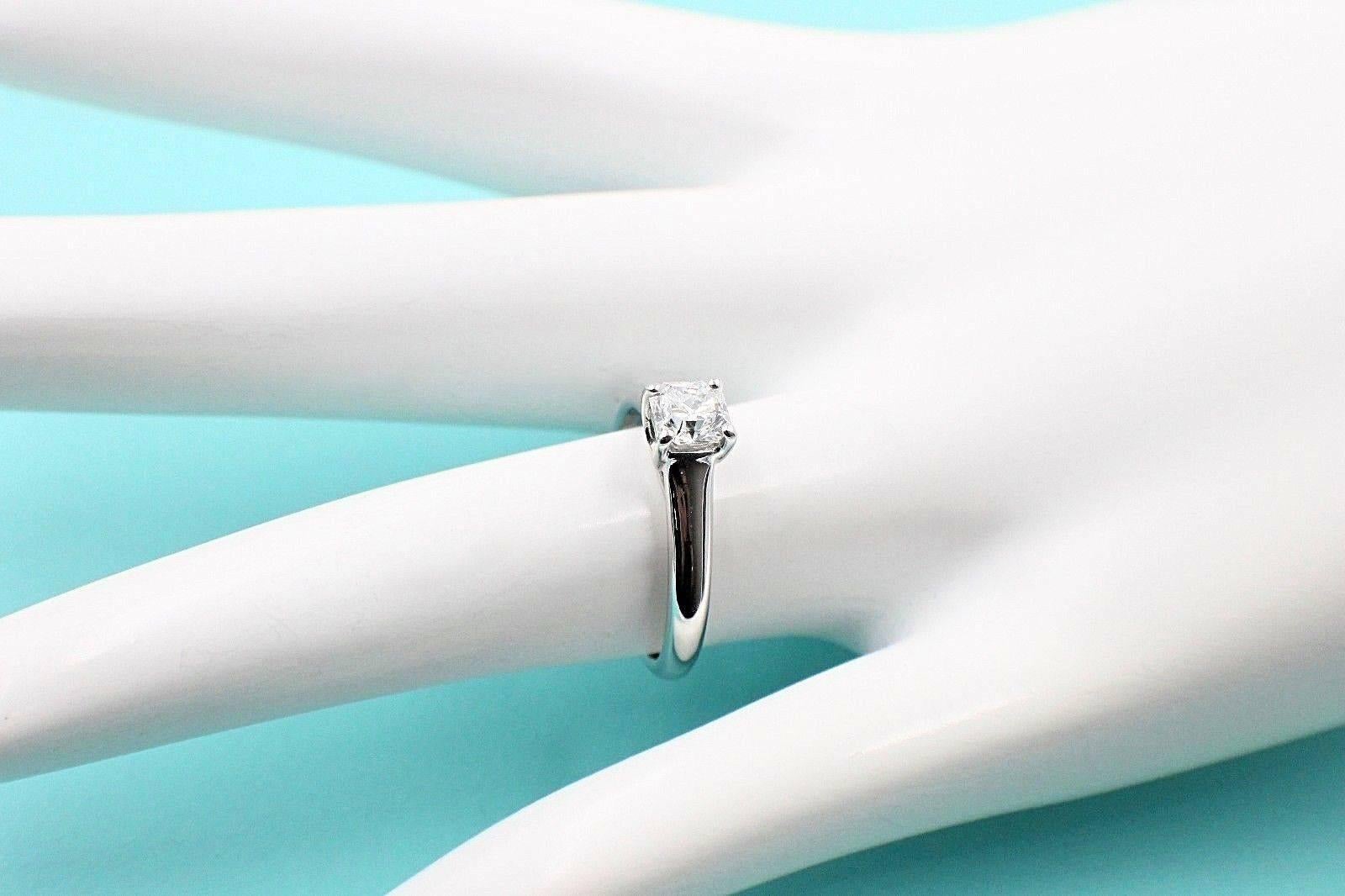 Tiffany & Co. Lucida 0.53ct  F VVS2 Diamond & Platinum Engagement Ring Appraisal In Excellent Condition In San Diego, CA