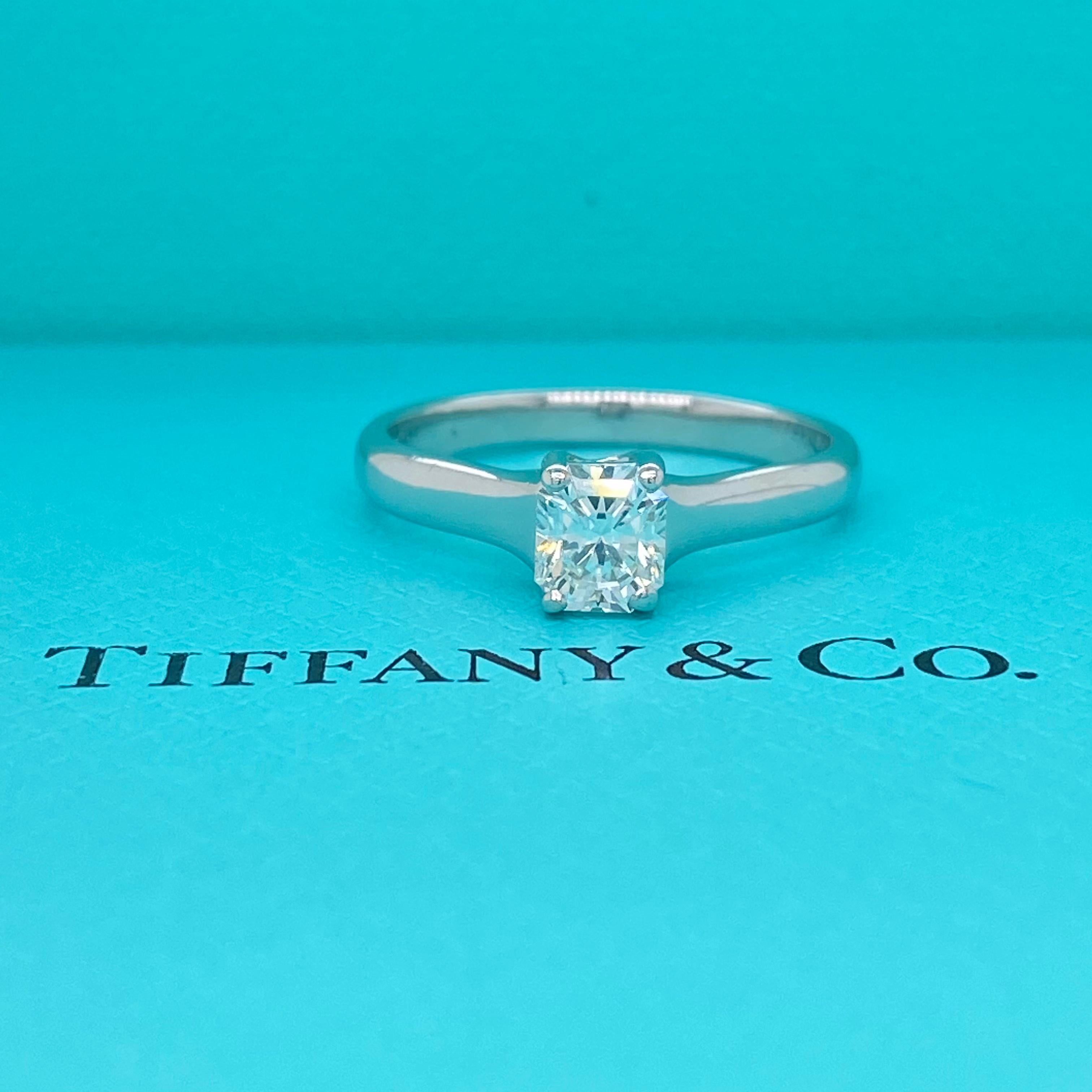 Tiffany & Co. Lucida 0.58 Carat F VS1 Solitaire Platinum Engagement Ring GIA 5