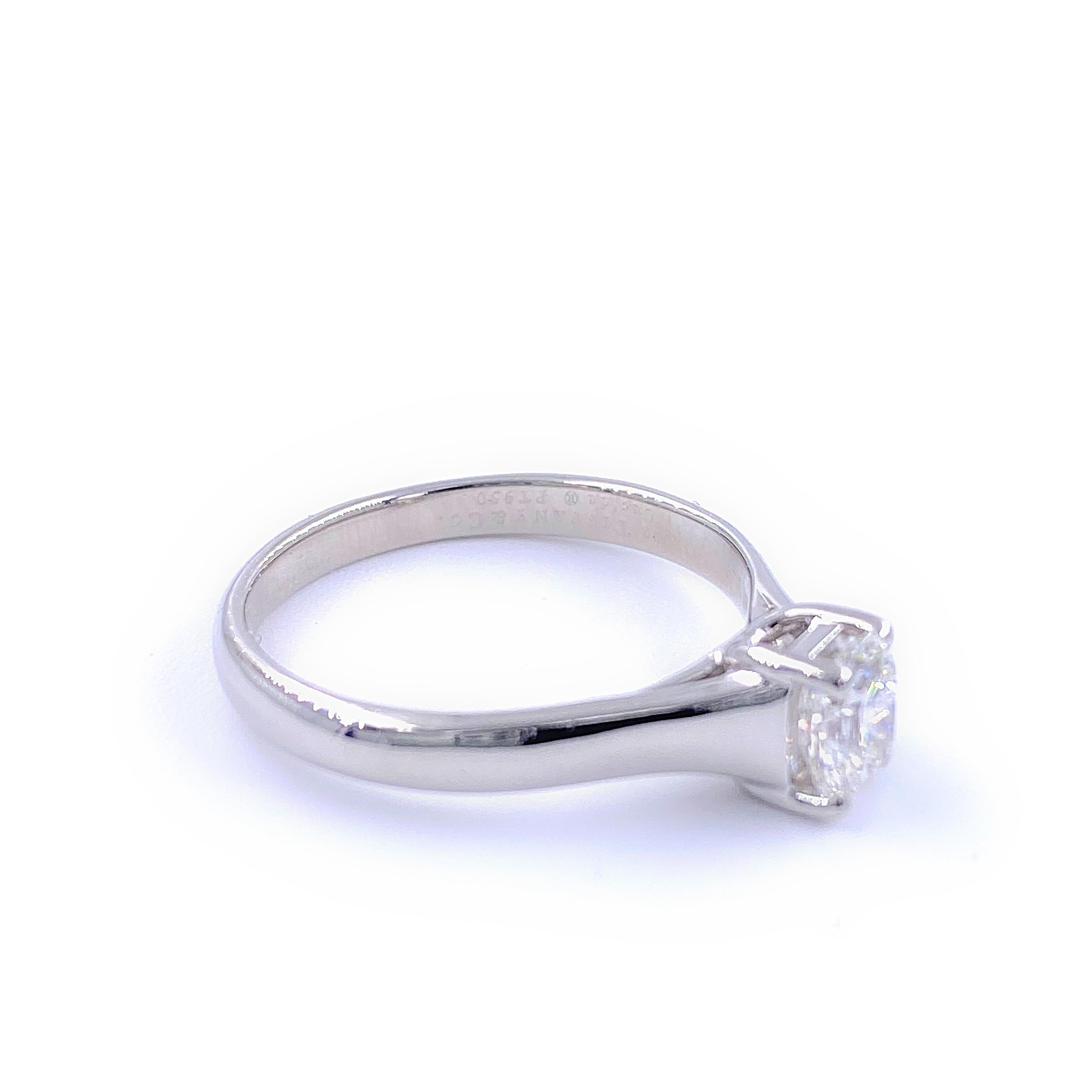Tiffany & Co. Lucida 0.58 Carat F VS1 Solitaire Platinum Engagement Ring GIA 1