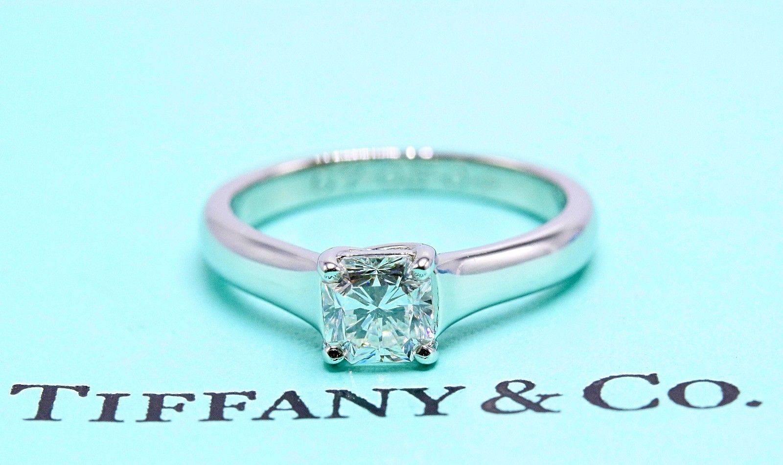 Tiffany & Co. Lucida 0.63 Carat G VS1 Diamond Platinum Engagement Ring Papers 1