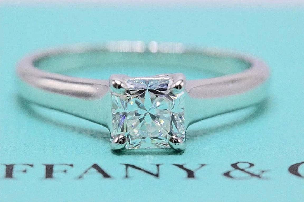 Modern Tiffany & Co. Lucida 0.72 Carat Diamond and Platinum Engagement Ring