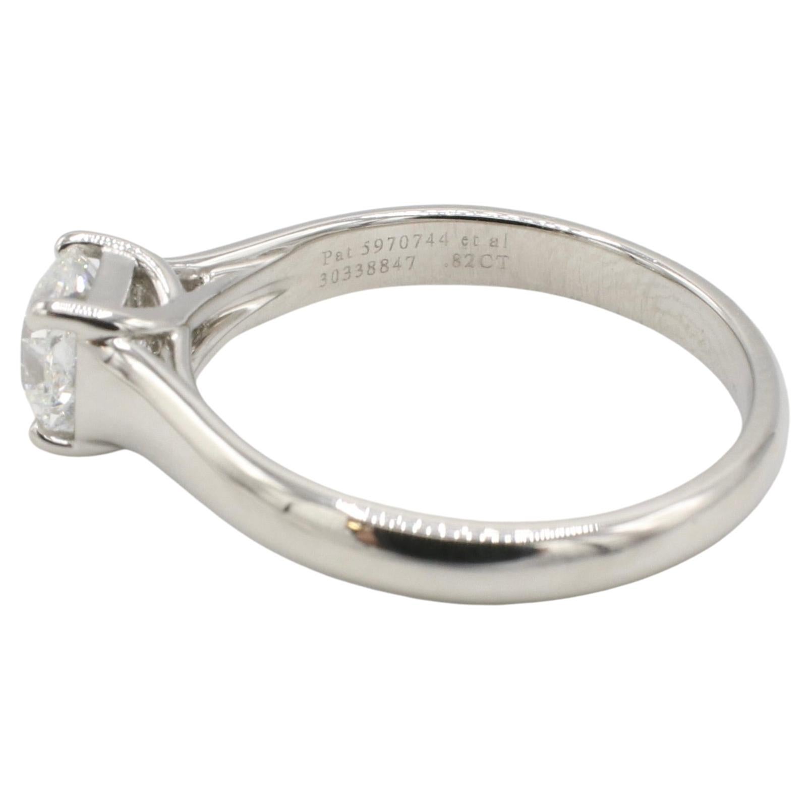 Modern Tiffany & Co. Lucida 0.82 Carat G VVS1 Platinum Natural Diamond Engagement Ring For Sale