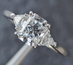 Tiffany & Co. Lucida 1.01ct Diamond Engagement Ring Trilliant Sides Platinum 6.5