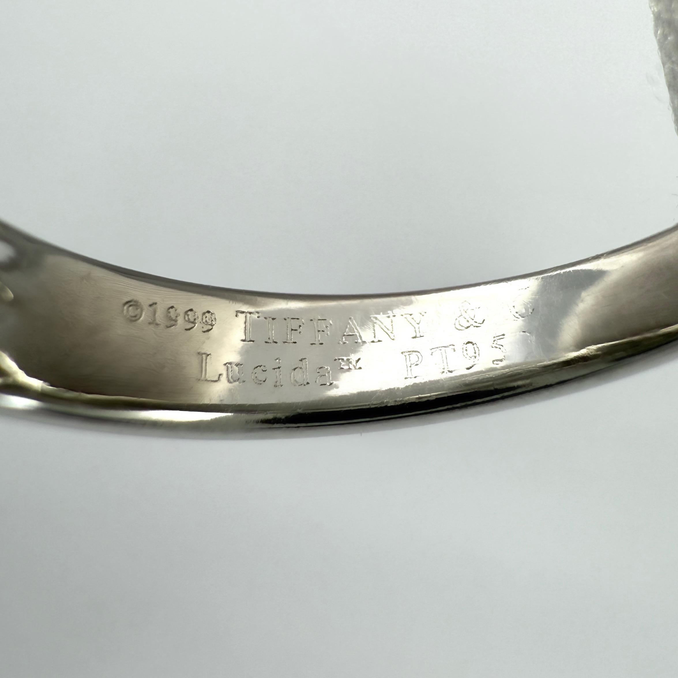 Tiffany & Co. Lucida 1.21ct Square Cut Diamond VVS1 E Platinum Solitaire Ring For Sale 6