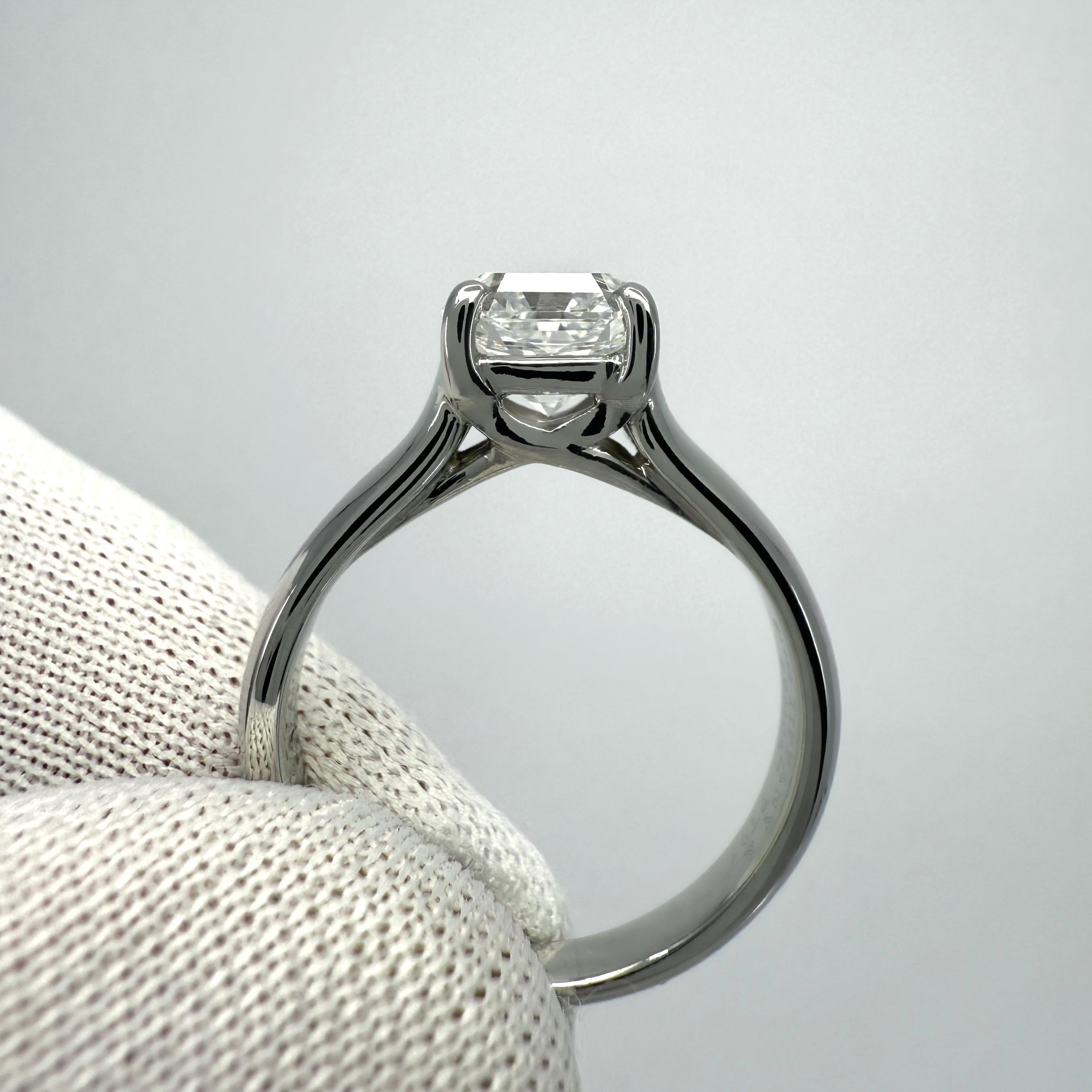 Tiffany & Co. Lucida 1.21ct Square Cut Diamond VVS1 E Platinum Solitaire Ring For Sale 8