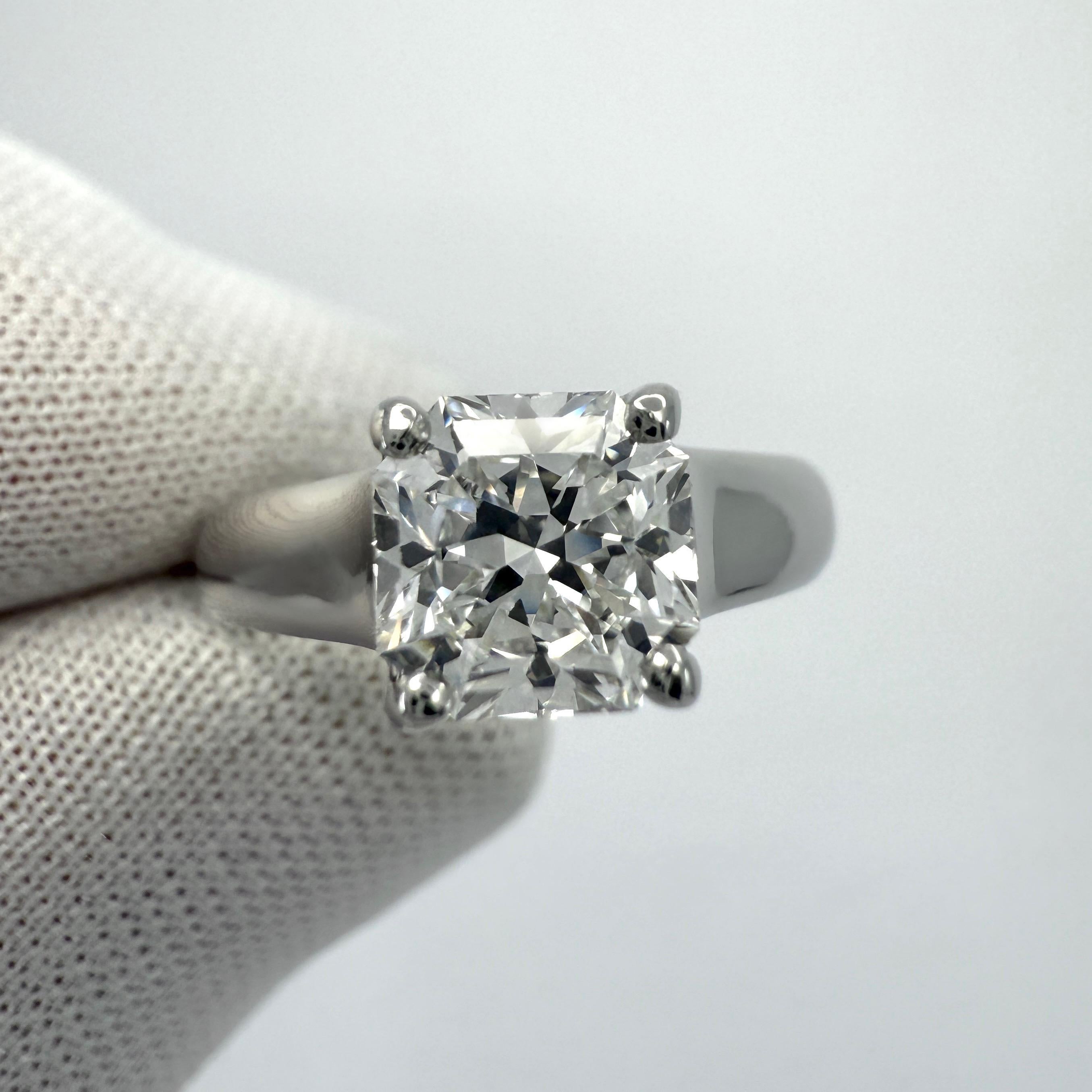 Tiffany & Co. Lucida 1.21ct Square Cut Diamond VVS1 E Platinum Solitaire Ring For Sale 1