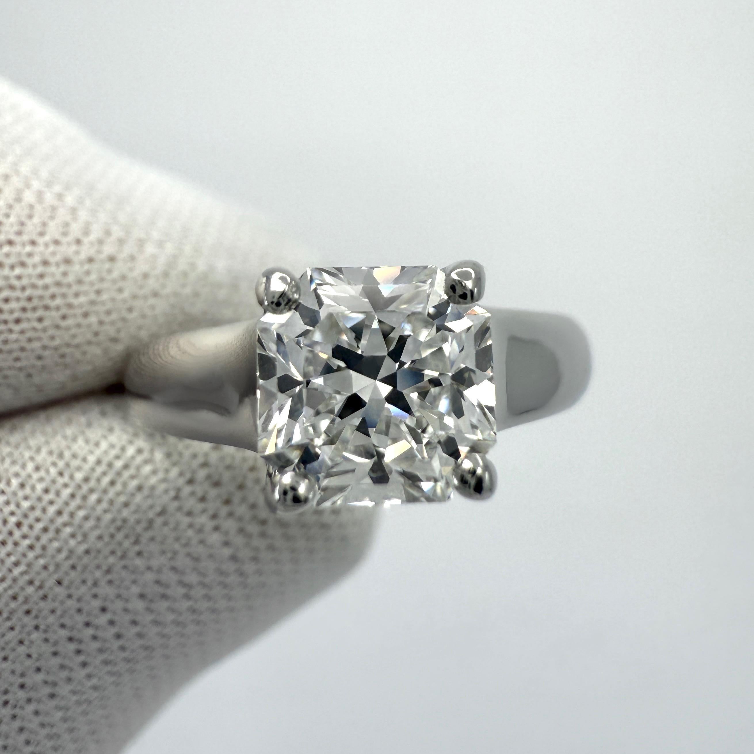 Tiffany & Co. Lucida 1.21ct Square Cut Diamond VVS1 E Platinum Solitaire Ring For Sale 4