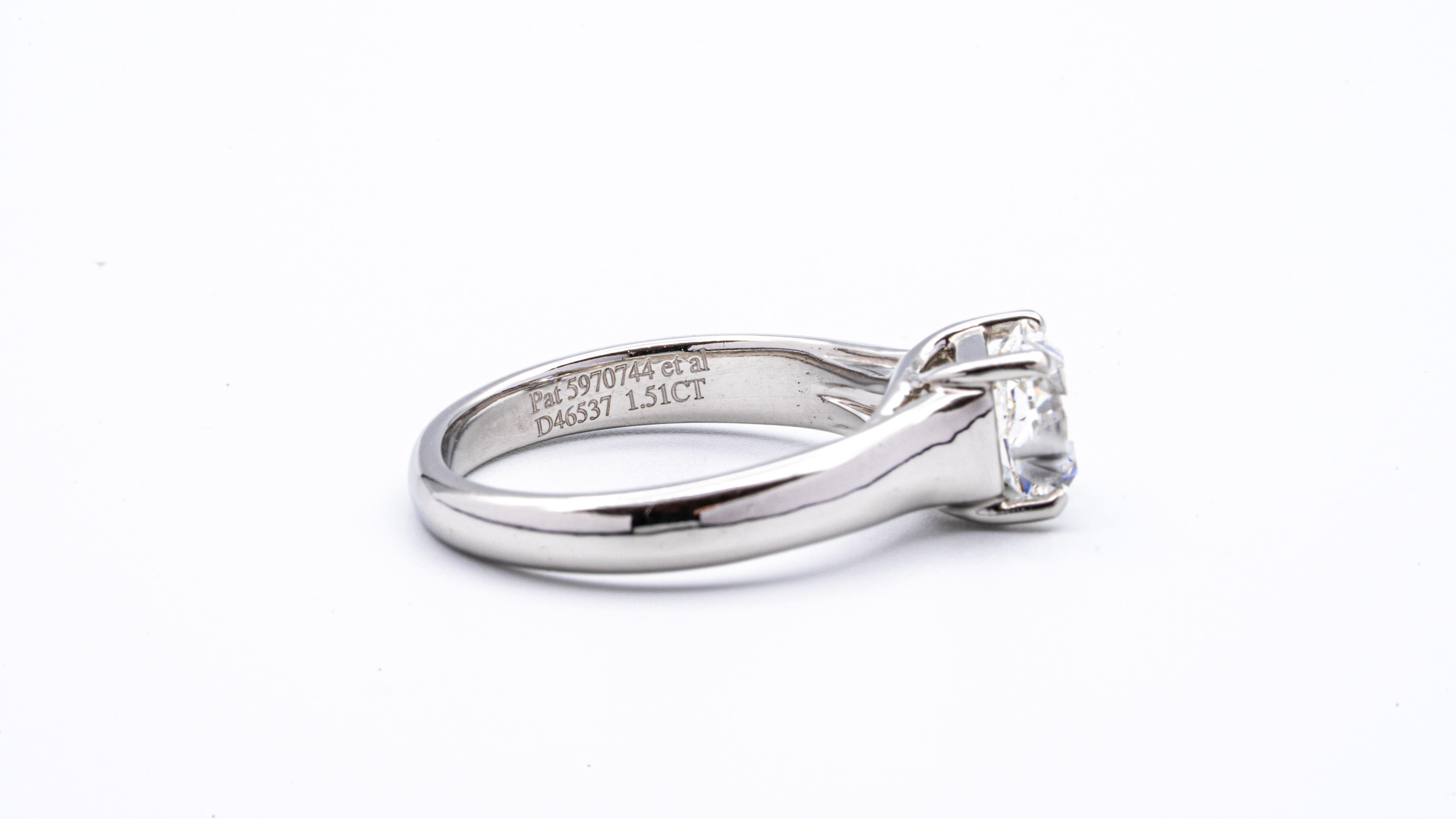 Modernist Tiffany & Co. Lucida Diamond Engagement Ring 1.51 Ct E VS2 in Platinum