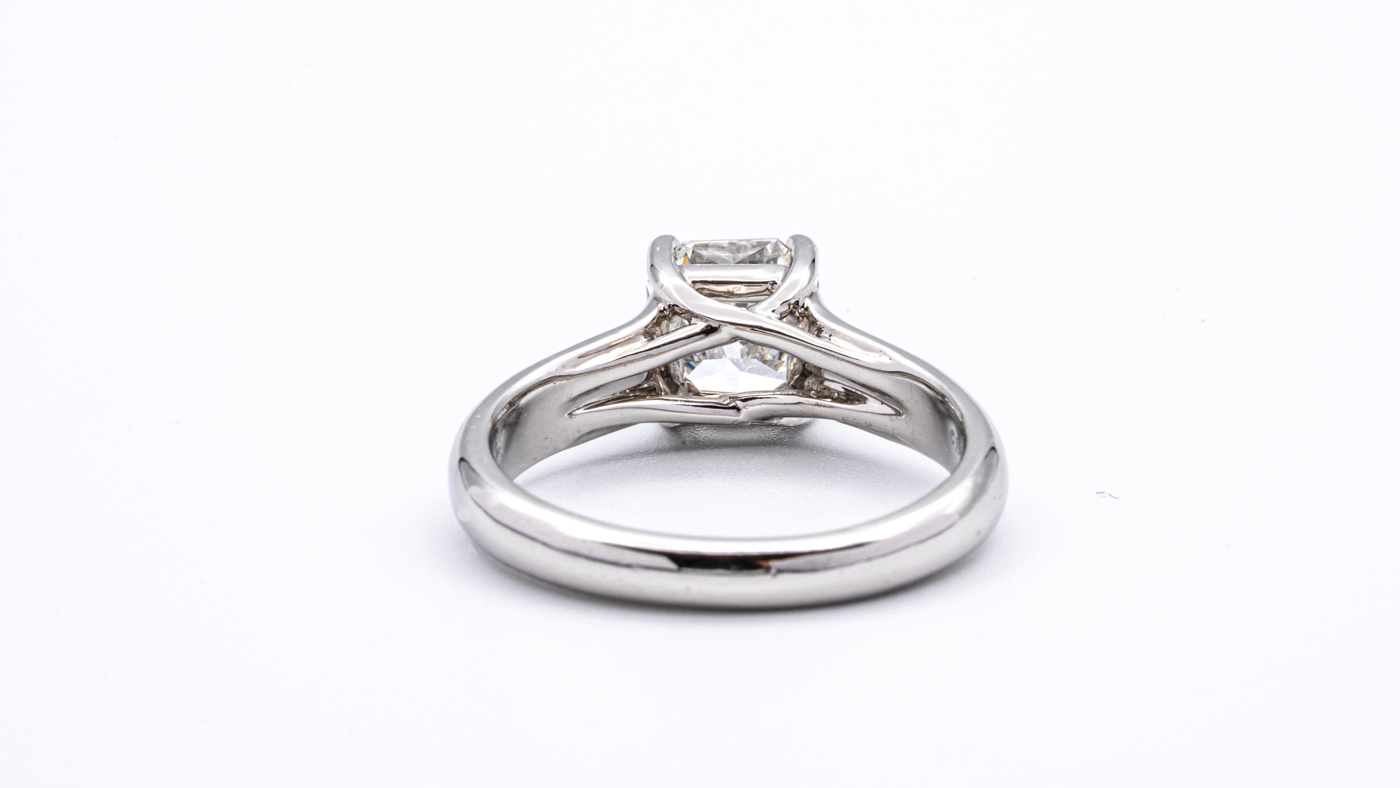 Radiant Cut Tiffany & Co. Lucida Diamond Engagement Ring 1.51 Ct E VS2 in Platinum