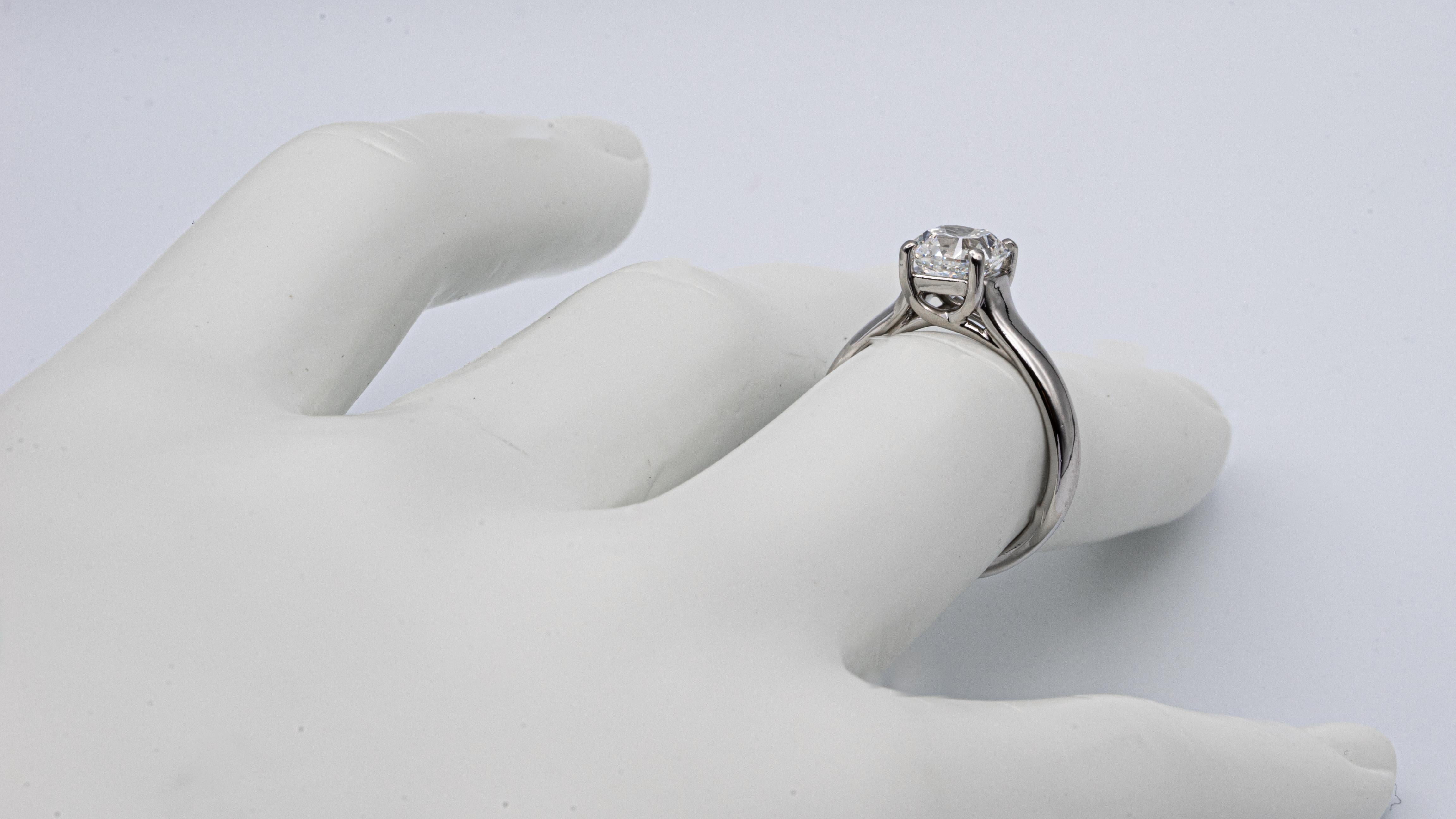 Women's or Men's Tiffany & Co. Lucida Diamond Engagement Ring 1.51 Ct E VS2 in Platinum
