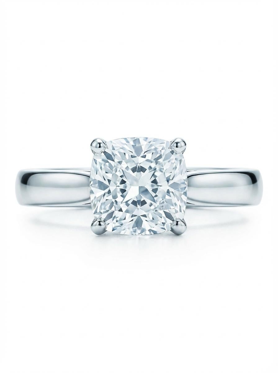 Contemporaneo Tiffany & Co. Anello con diamante in platino certificato Lucida da 0,80 carati H-VVS2 in vendita