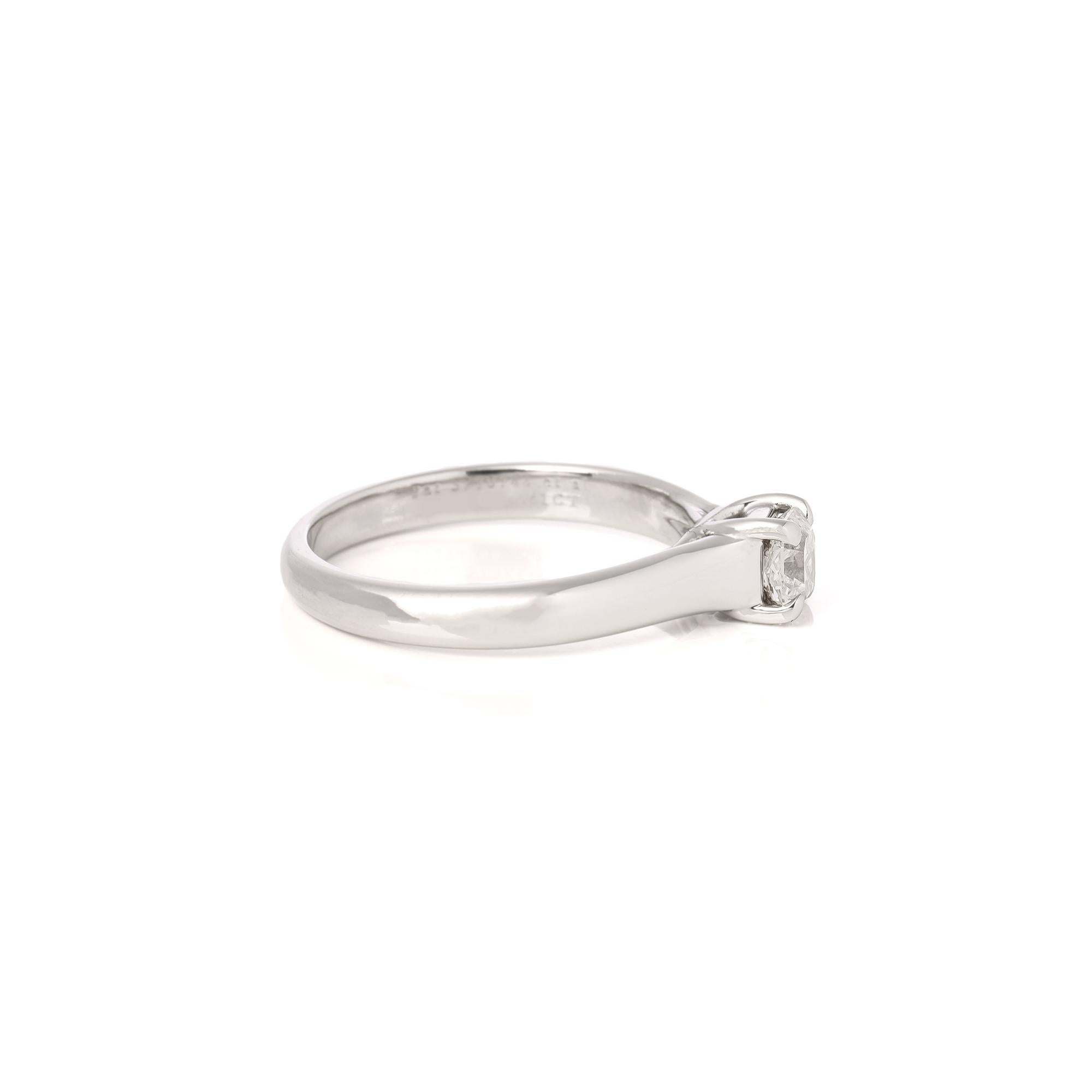 Tiffany & Co Lucida Cut 0.41ct Diamond Solitaire Ring In Excellent Condition For Sale In Bishop's Stortford, Hertfordshire