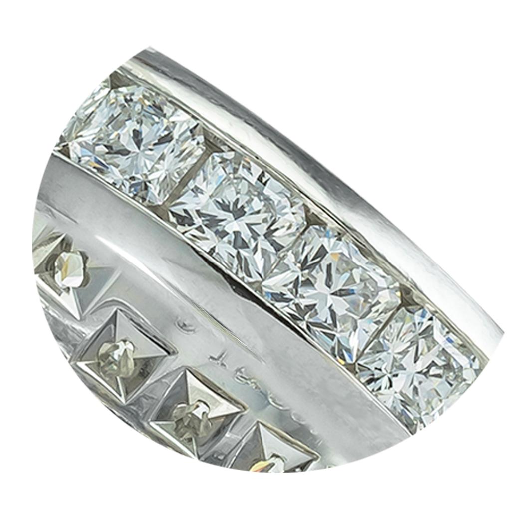 Contemporary Tiffany & Co Lucida Cut Diamond 2.50 Carat Platinum Eternity Ring Size 5 3/4 For Sale