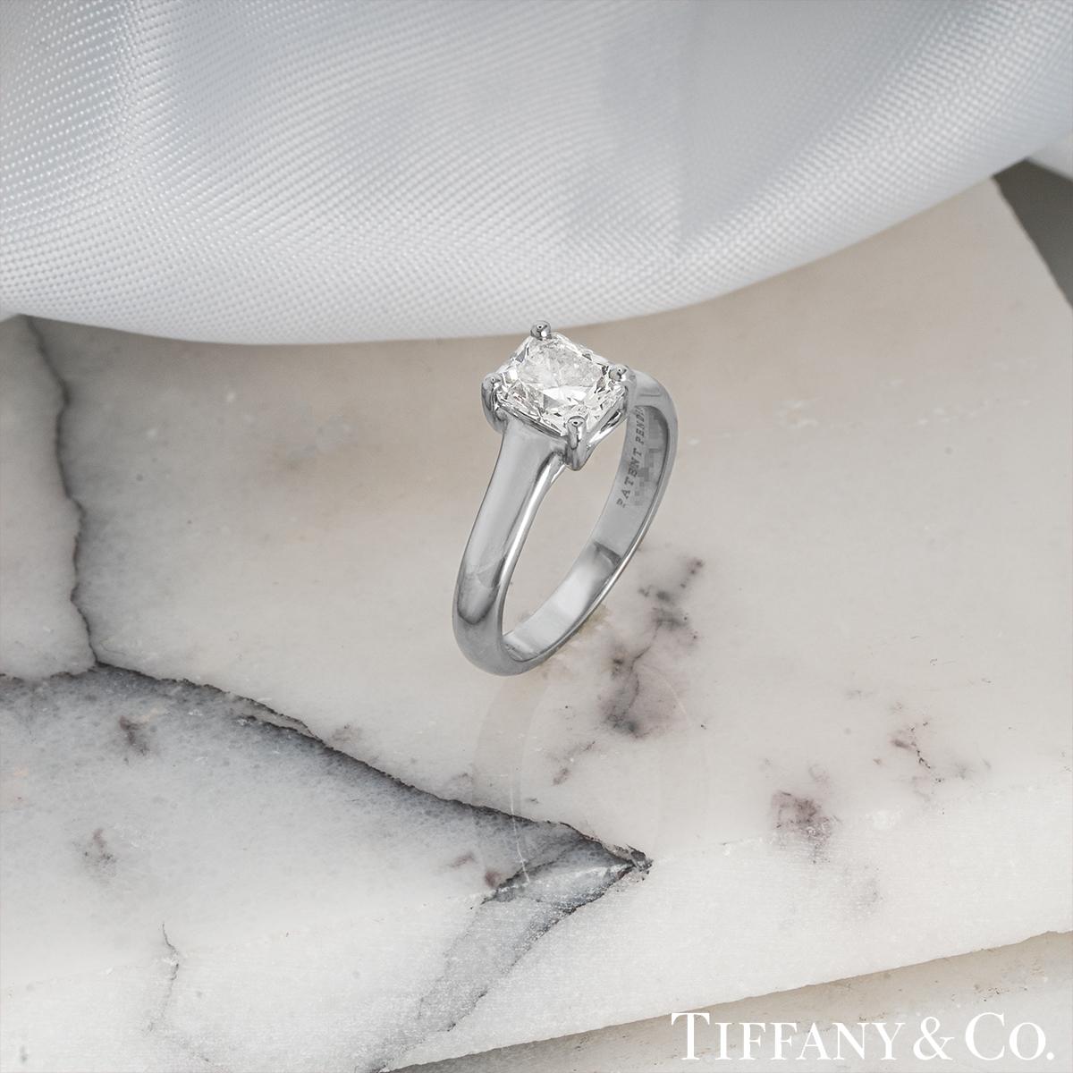 Tiffany & Co. Lucida Cut Diamond Engagement Ring 1.13 Carat/D Color GIA Cert In Excellent Condition For Sale In London, GB