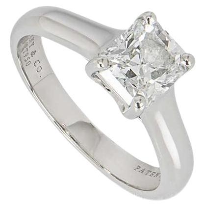 Tiffany & Co. Lucida Cut Diamond Engagement Ring 1.13 Carat/D Color GIA Cert For Sale