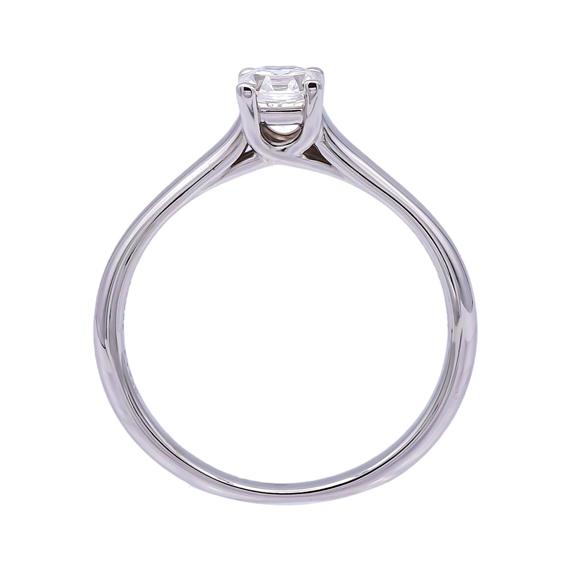 Square Cut Tiffany & Co. Lucida Cut Diamond Engagement Ring .34 Ct E-F VVS