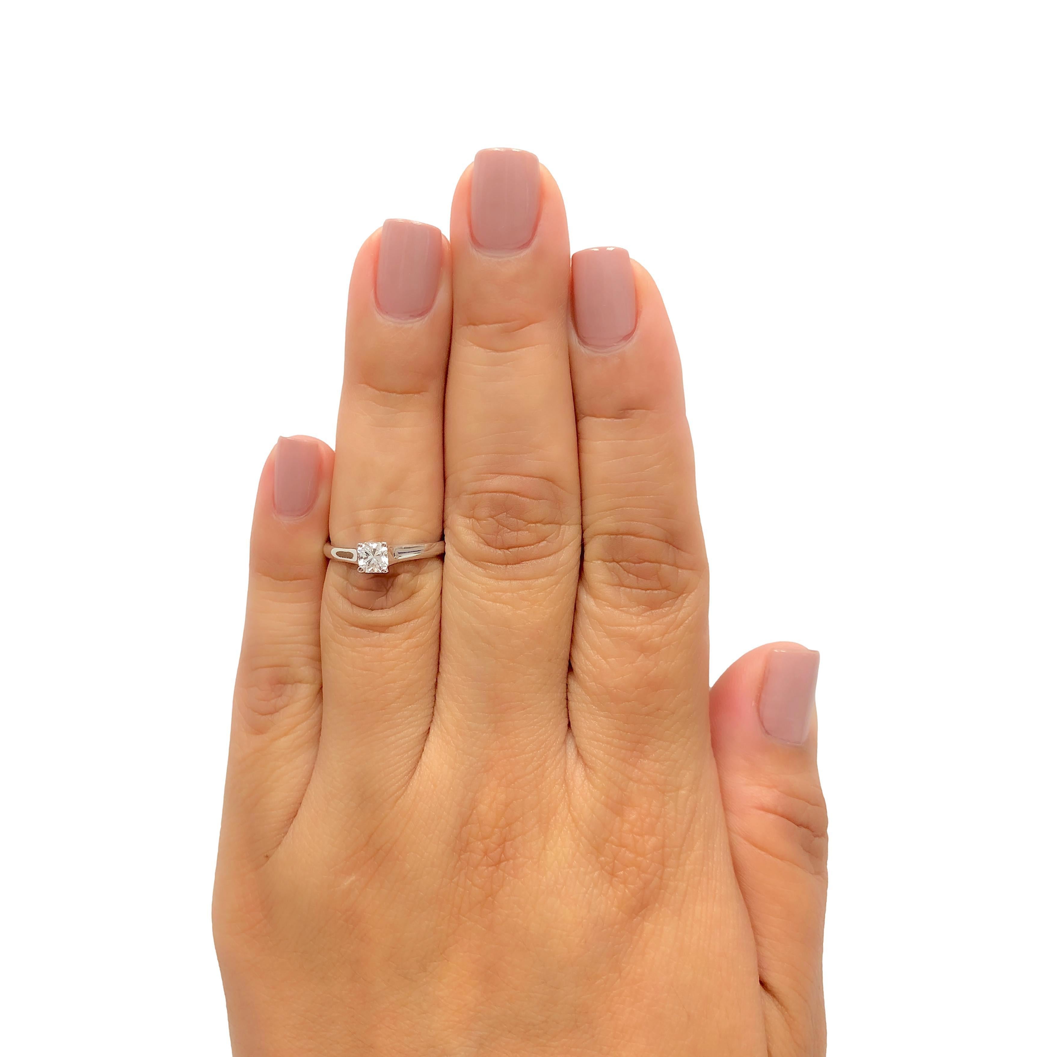 Tiffany & Co. Lucida Cut Diamond Engagement Ring .34 Ct E-F VVS In Excellent Condition In New York, NY