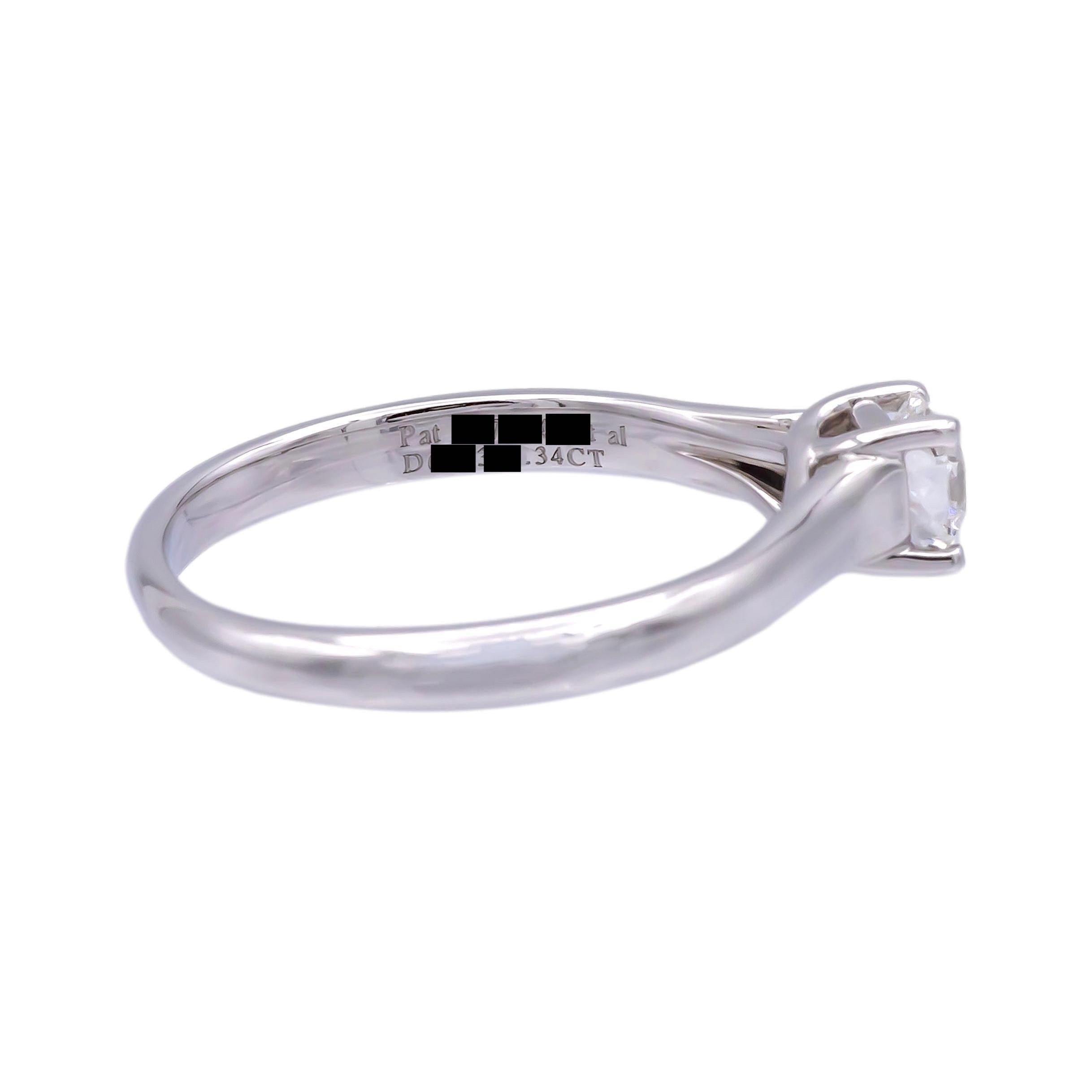 Contemporary Tiffany & Co. Lucida Cut Diamond Engagement Ring .34 Ct E-F VVS