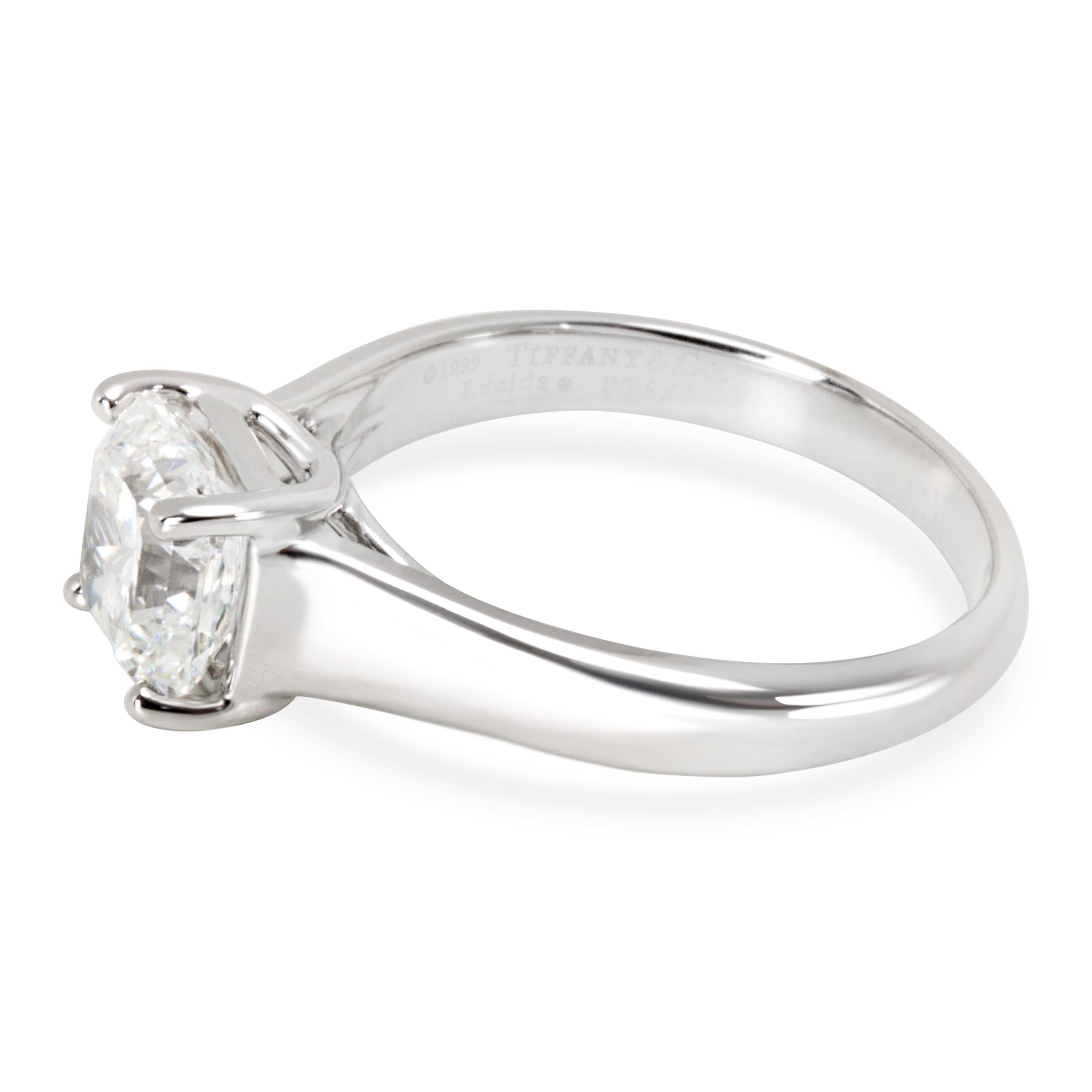 Modern Tiffany & Co. Lucida Cut Diamond Engagement Ring in Platinum G VS1 2.03 Carat