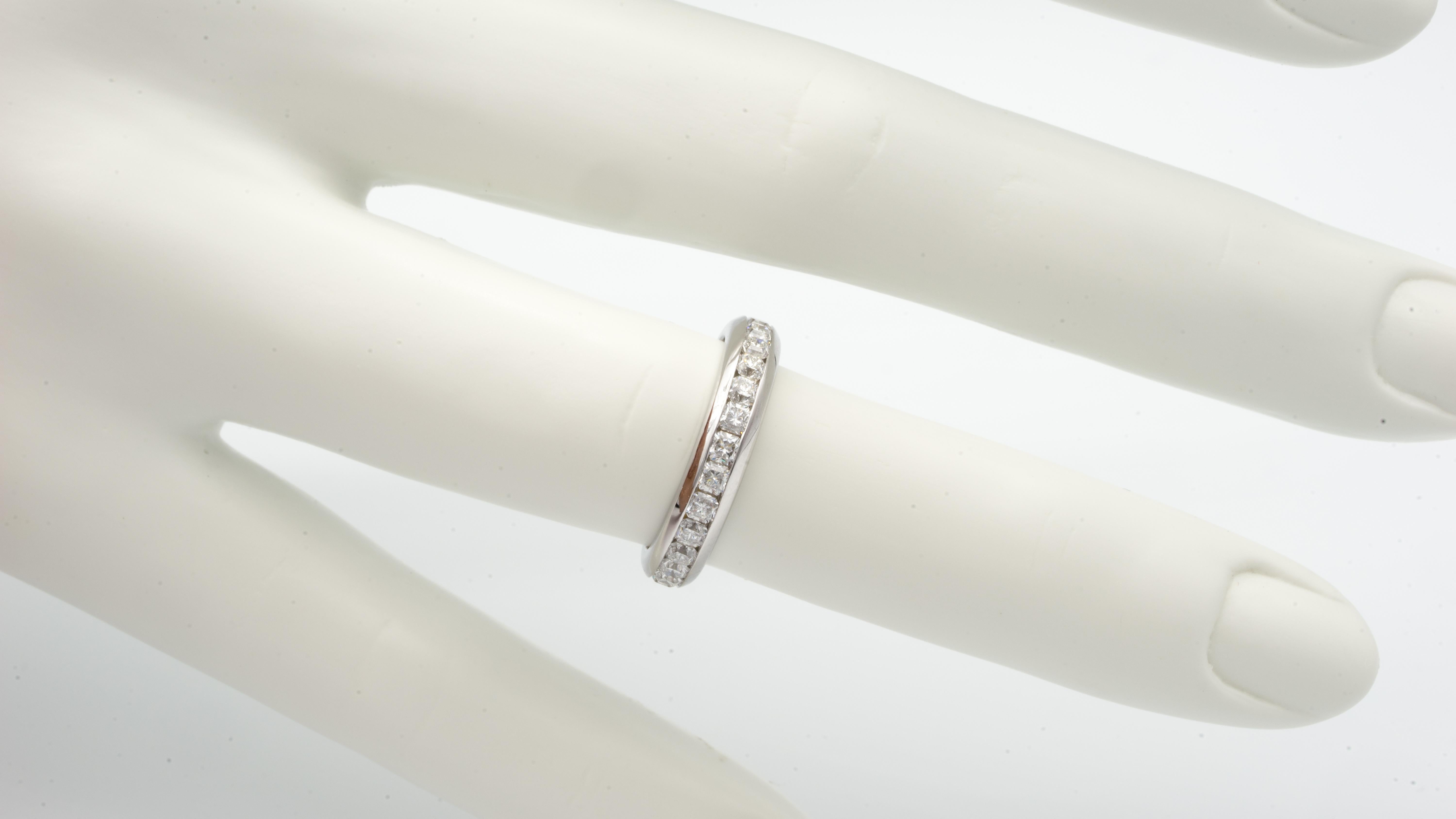 Tiffany & Co. Lucida Cut Diamond Platinum Eternity Ring In Excellent Condition In New York, NY