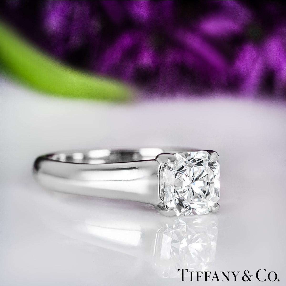 Tiffany & Co. Bague solitaire en diamant taille Lucida de 1,27 carat certifiée GIA 1
