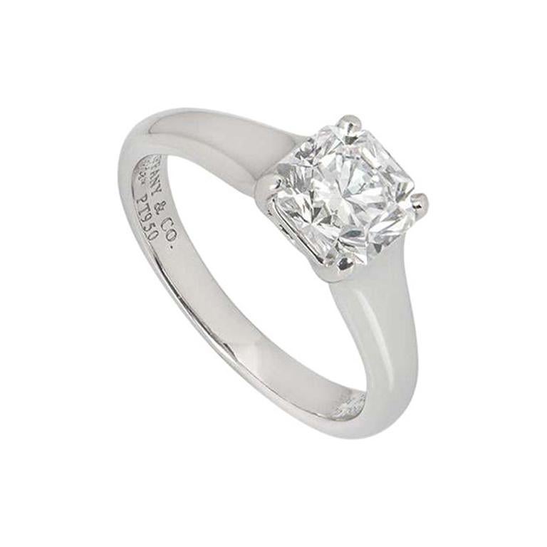 Tiffany & Co. Bague solitaire en diamant taille Lucida de 1,27 carat certifiée GIA