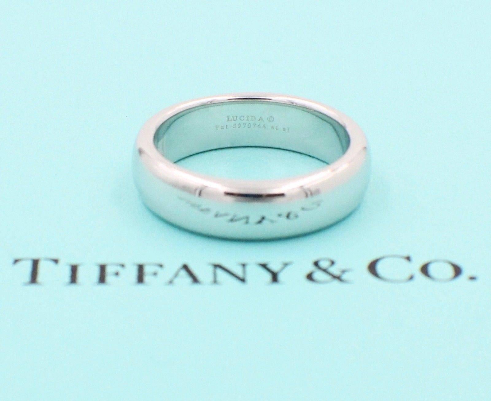 Tiffany & Co. Lucida Diamond and Platinum Wedding Band Ring 1