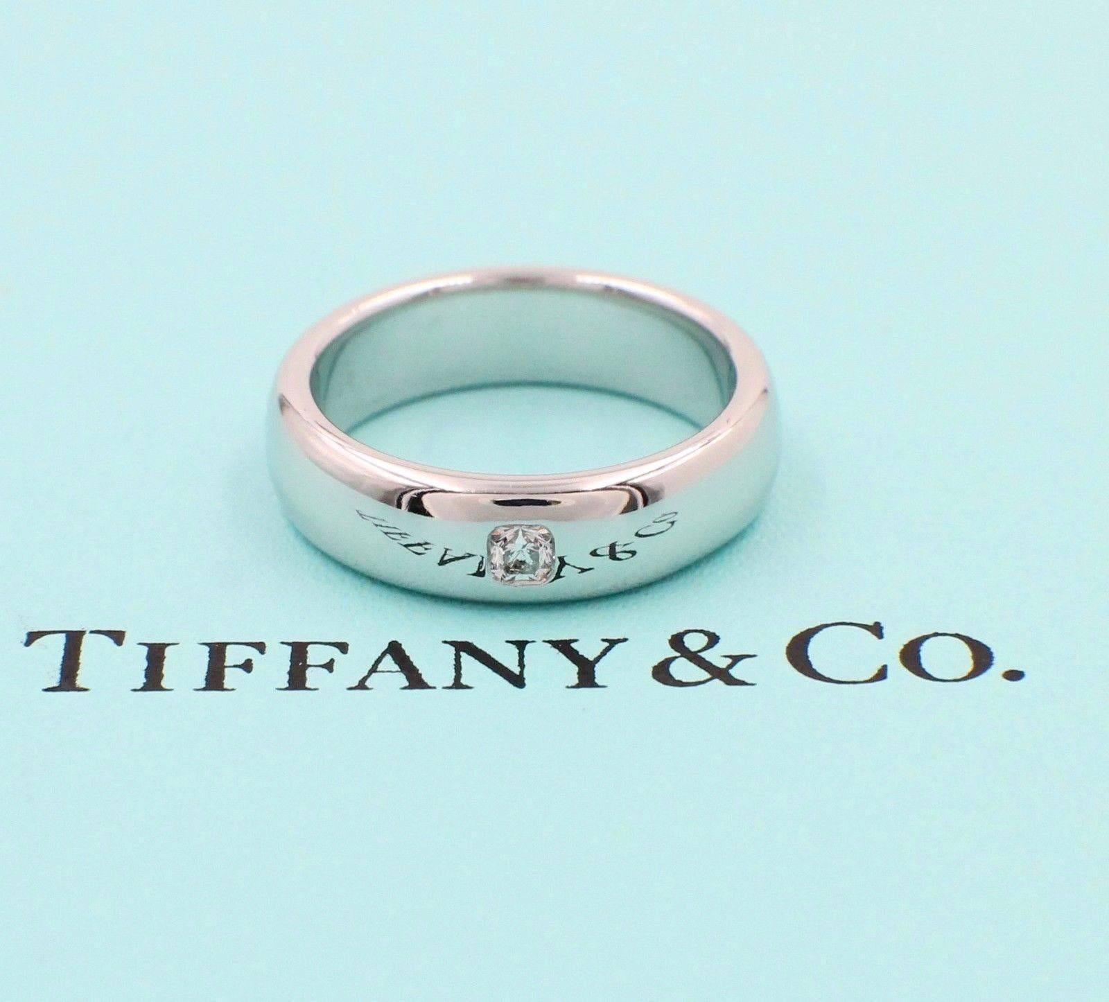 Tiffany & Co. Lucida Diamond and Platinum Wedding Band Ring 2