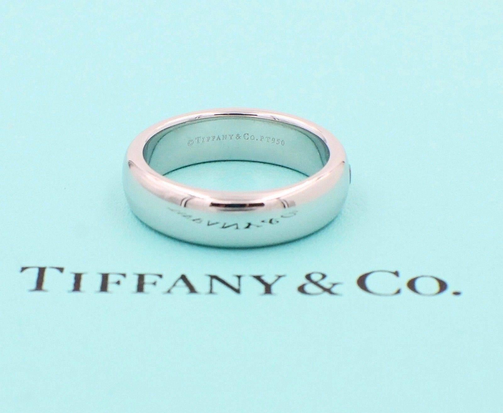 Women's or Men's Tiffany & Co. Lucida Diamond and Platinum Wedding Band Ring