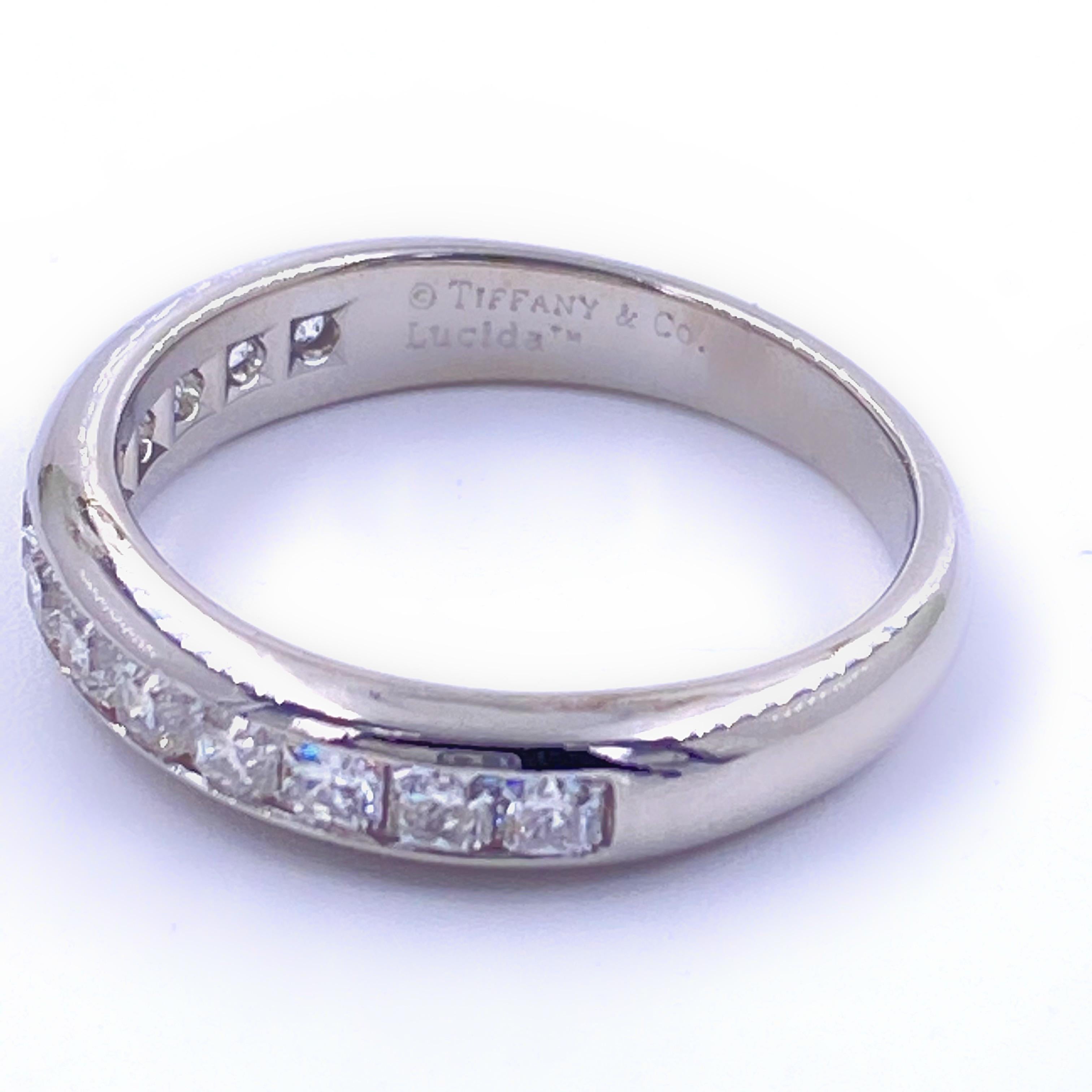Tiffany & Co. Lucida Diamond Band Platinum 0.65 Carat In Excellent Condition In San Diego, CA