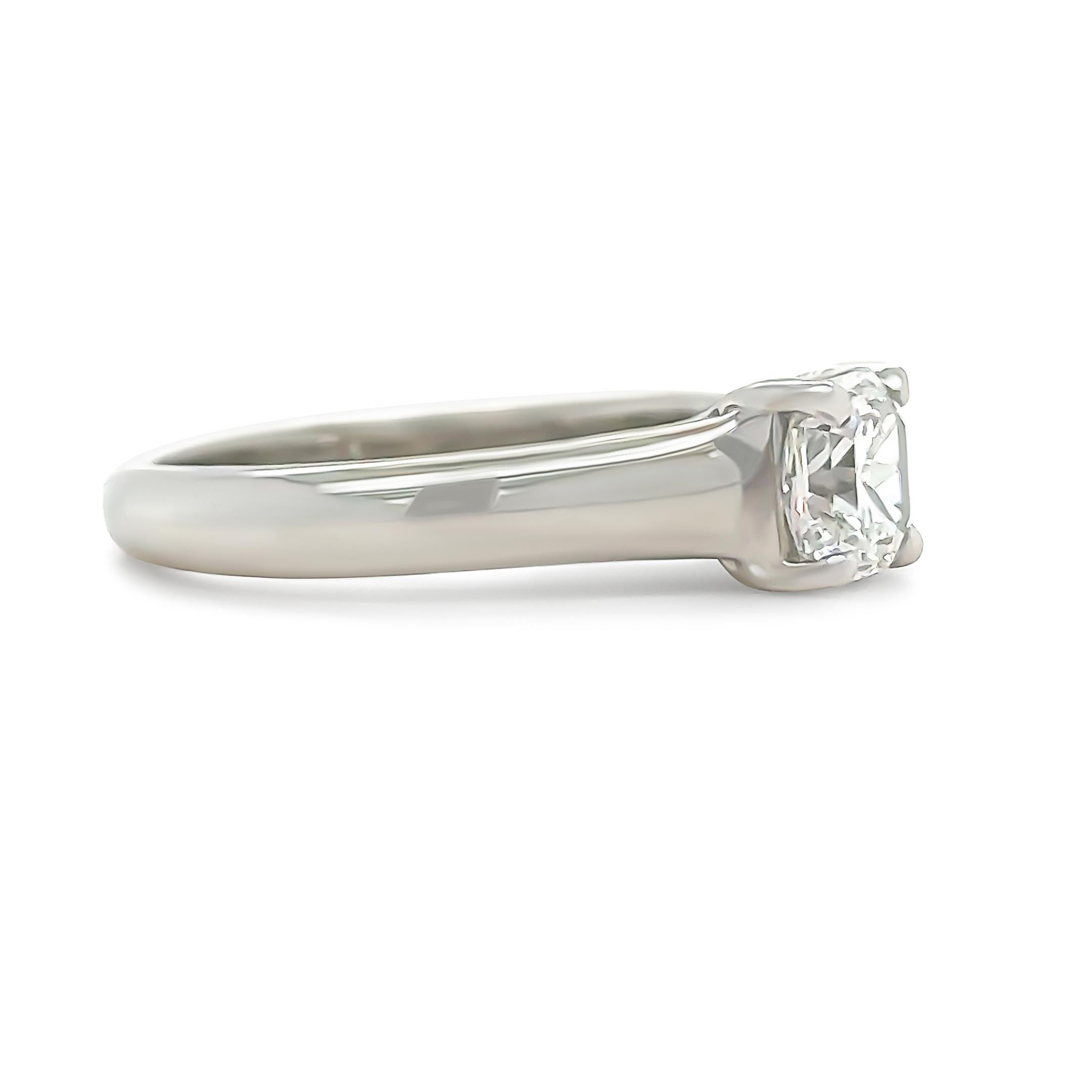 Square Cut Tiffany & Co Lucida Diamond Engagement Ring 0.91ct For Sale