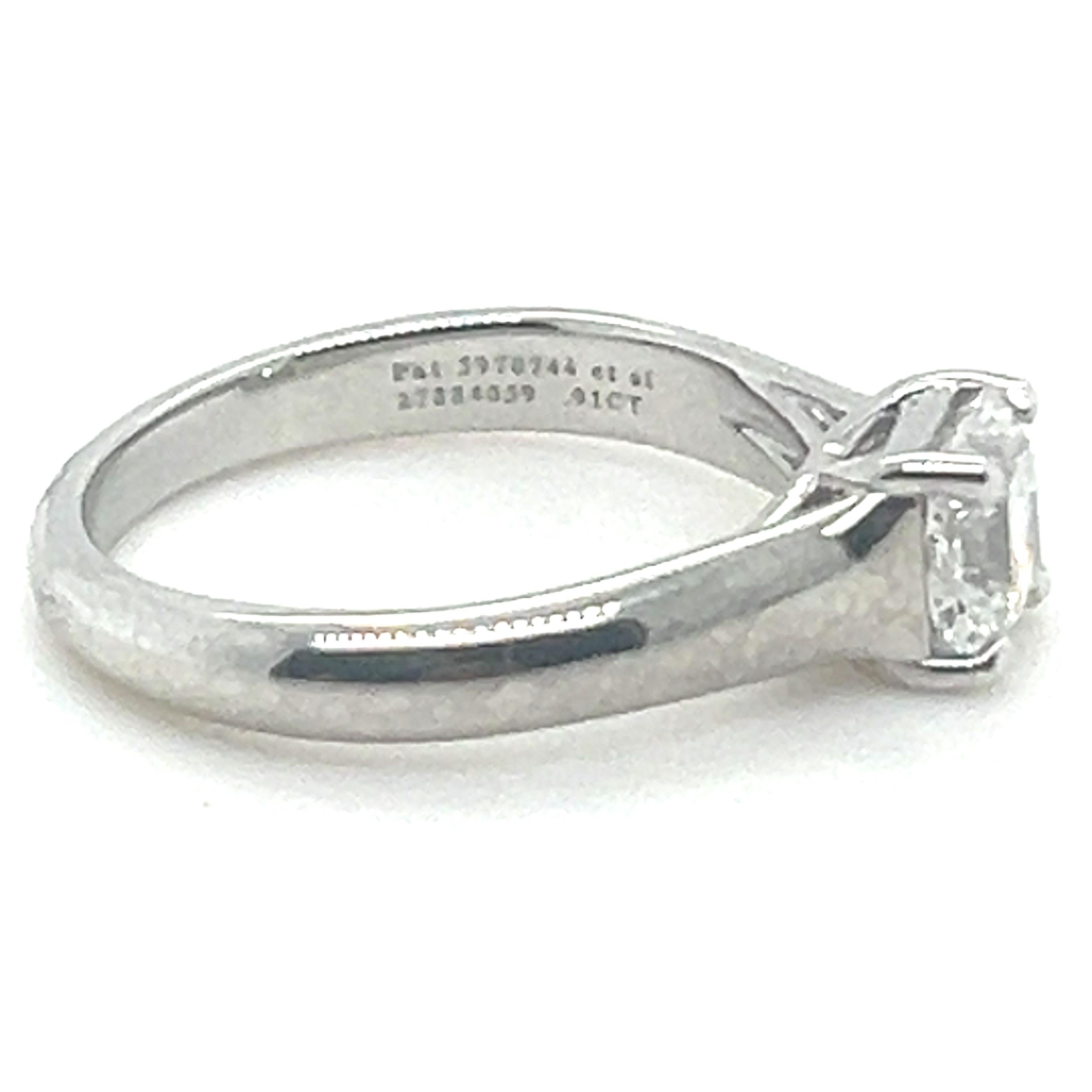 Tiffany & Co Lucida Diamond Engagement Ring 0.91ct In Excellent Condition For Sale In SYDNEY, NSW