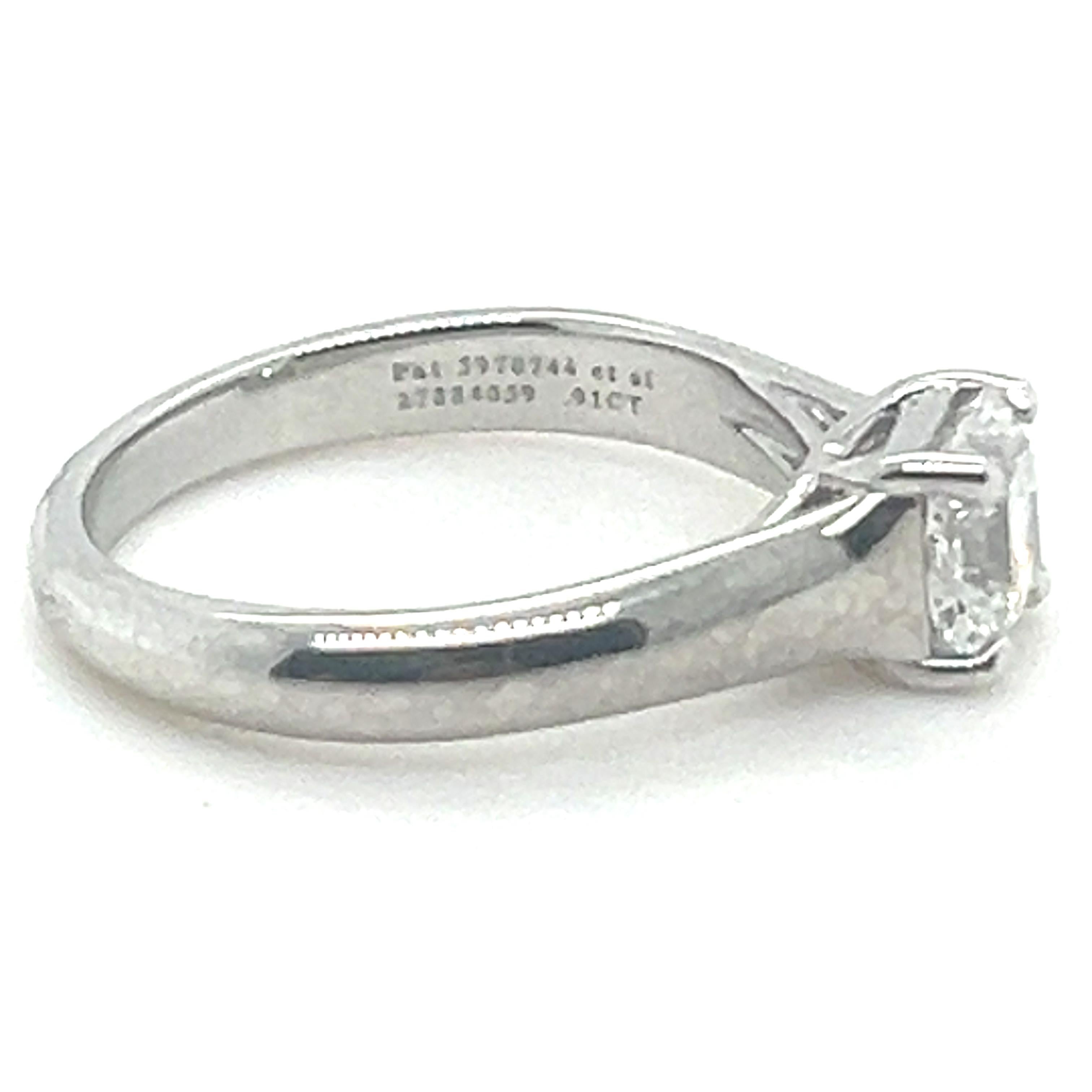 Women's Tiffany & Co Lucida Diamond Engagement Ring 0.91ct For Sale