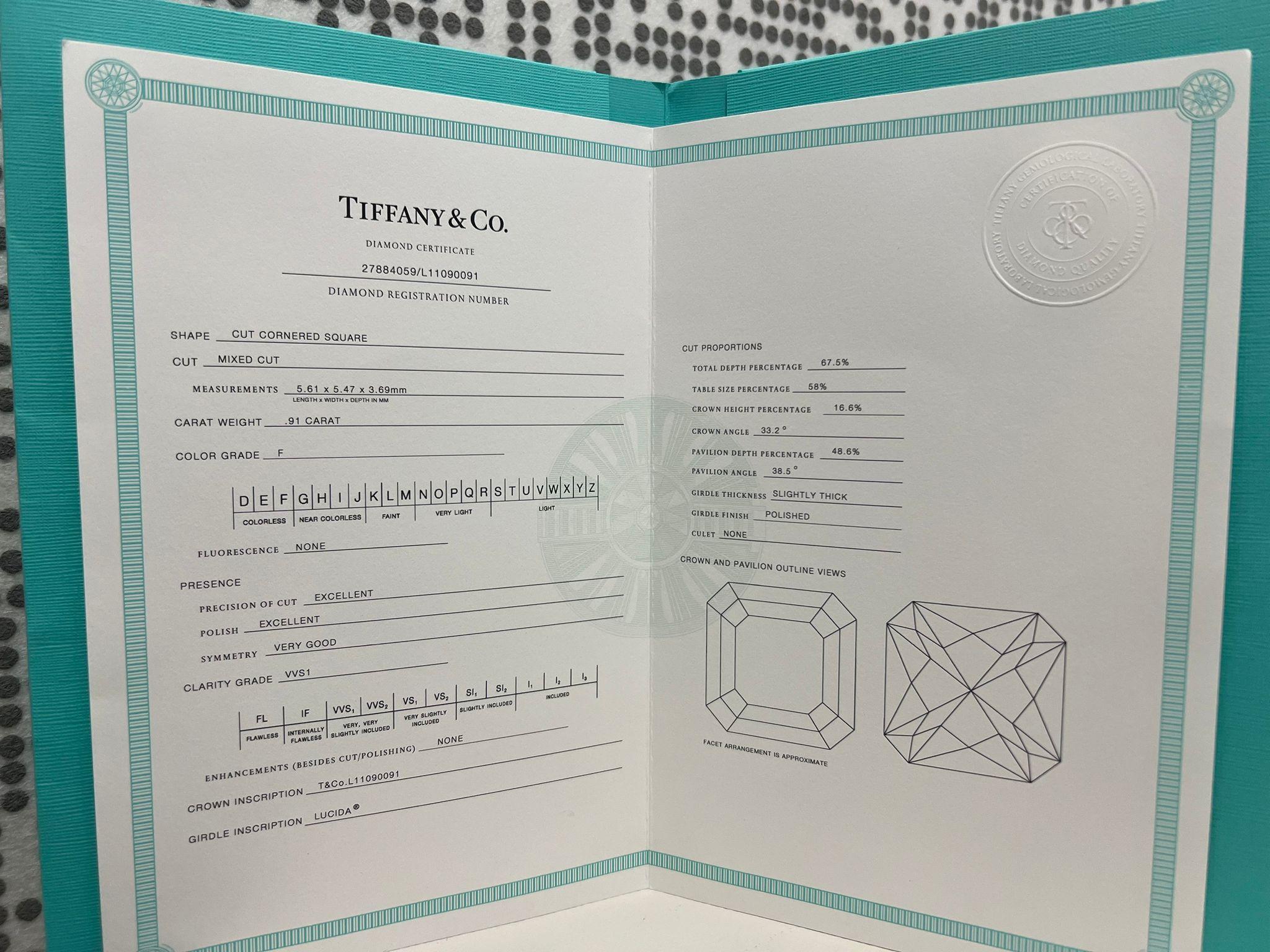 Tiffany & Co Lucida Diamond Engagement Ring 0.91ct For Sale 6