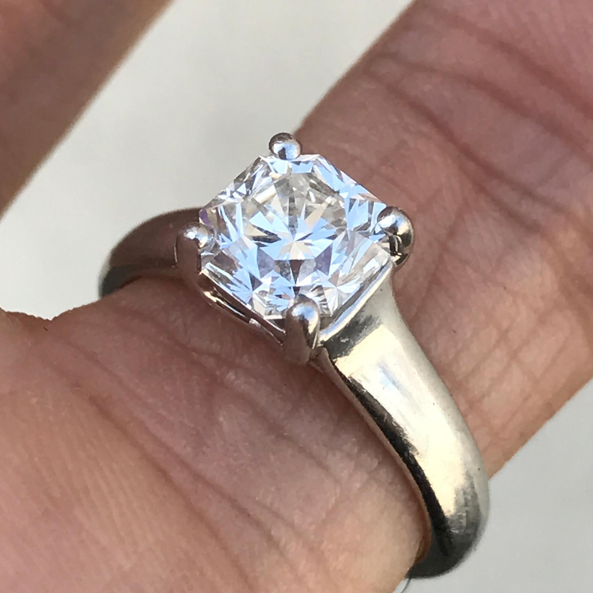 Radiant Cut Tiffany & Co. Lucida Diamond Engagement Ring 1.33 Carat, H VVS2, Retail 23 Karat For Sale