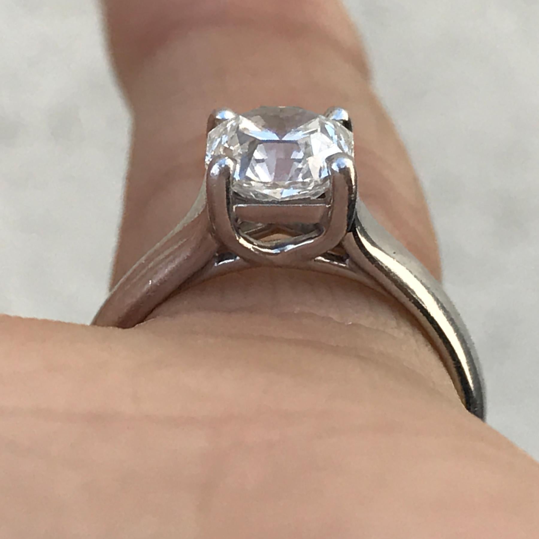 Women's Tiffany & Co. Lucida Diamond Engagement Ring 1.33 Carat, H VVS2, Retail 23 Karat For Sale