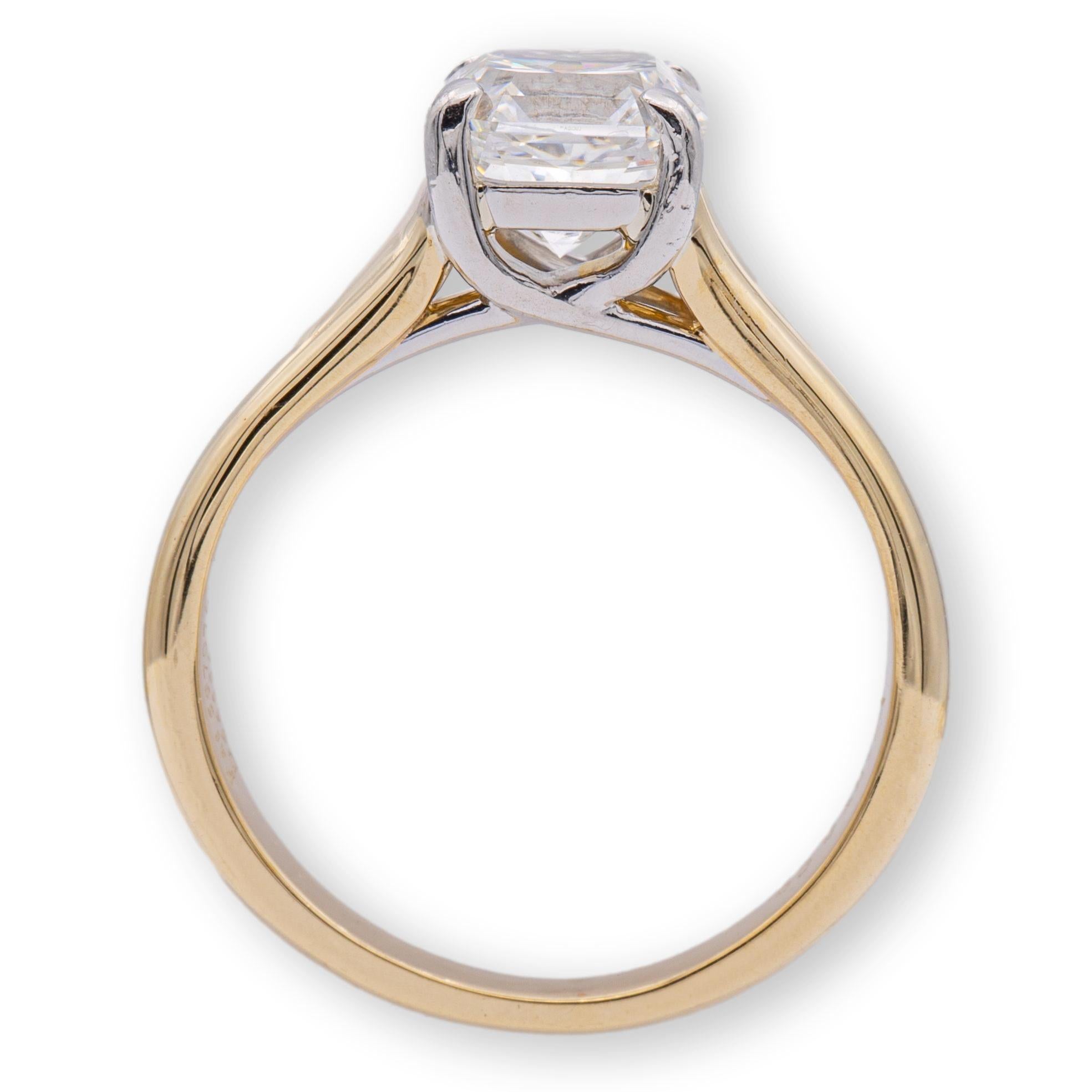 Tiffany & Co. Lucida Diamond Engagement Ring 1.50ct I VS1 18K Yellow Gold and PT In Excellent Condition In New York, NY