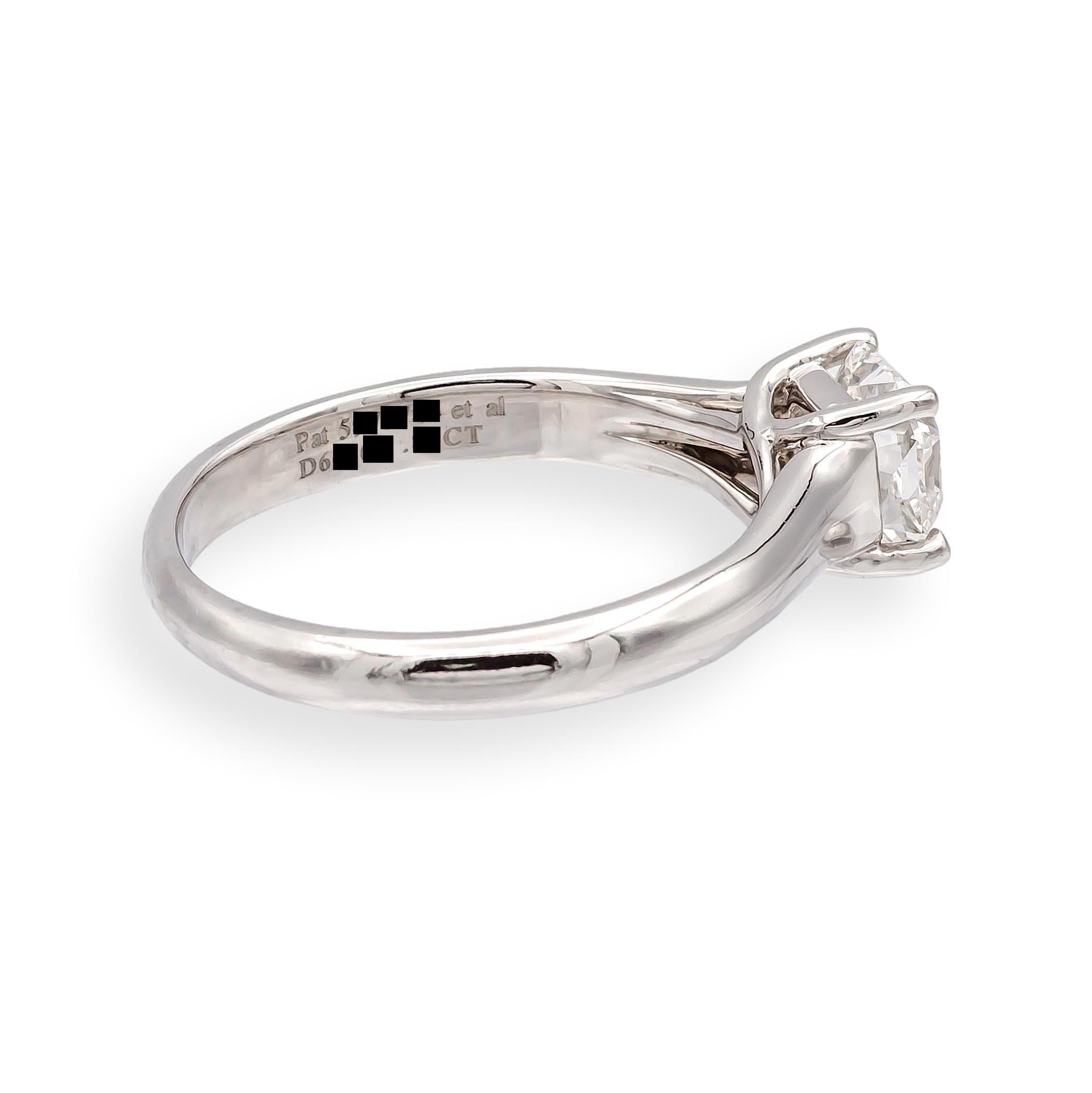 Tiffany & Co. Lucida Verlobungsring .87 Karat EVS2 aus Platin mit Diamanten im Zustand „Hervorragend“ im Angebot in New York, NY