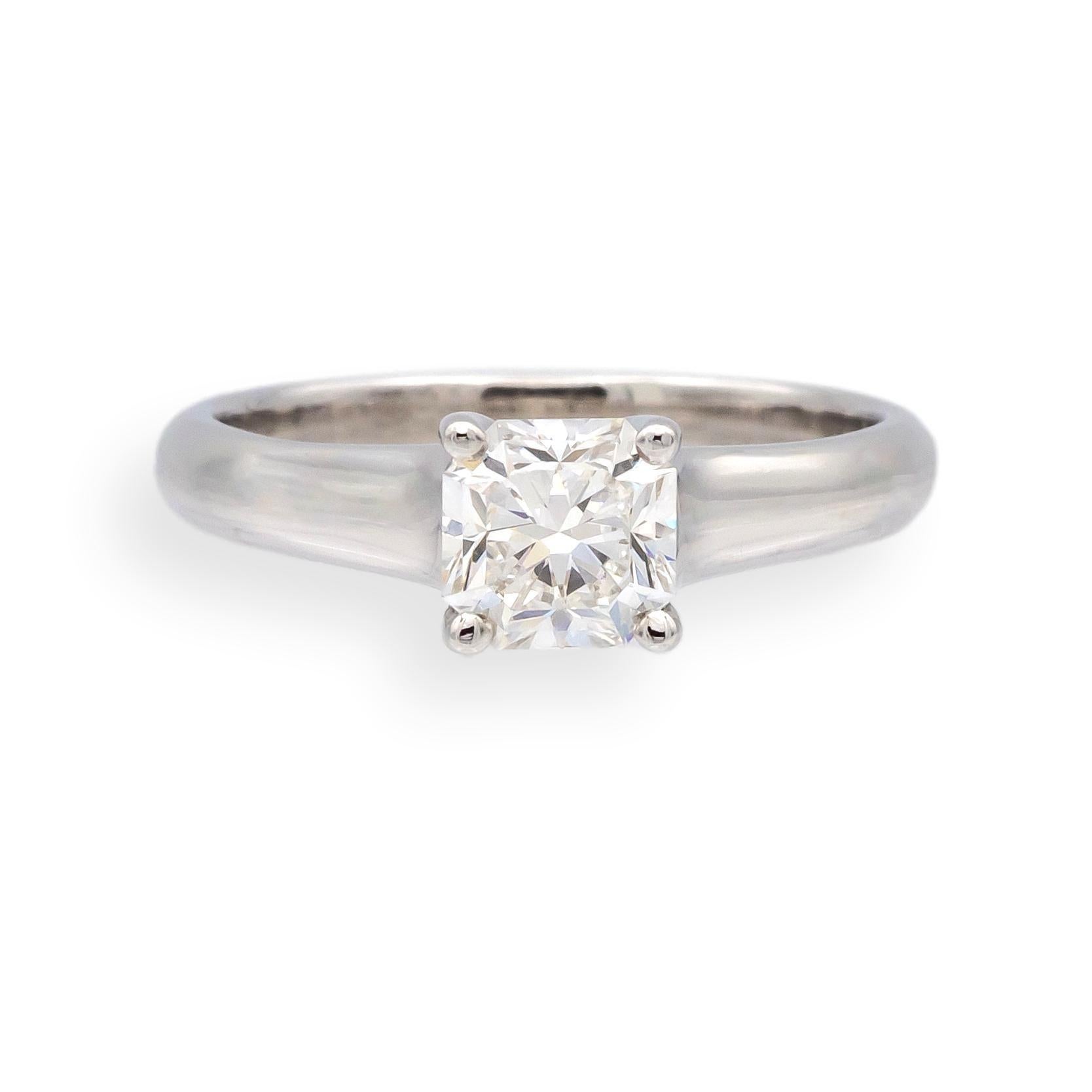 Tiffany & Co. Lucida Verlobungsring .87 Karat EVS2 aus Platin mit Diamanten im Angebot 1