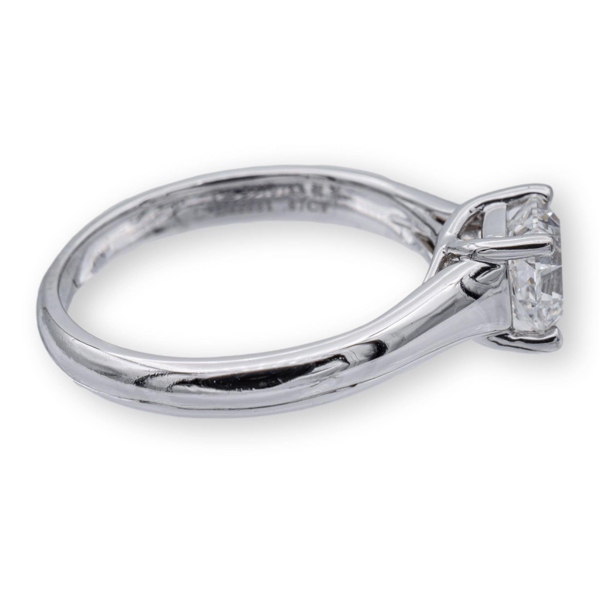 Contemporary Tiffany & Co. Lucida Diamond Engagement Ring .87ct EVS2 in Platinum For Sale