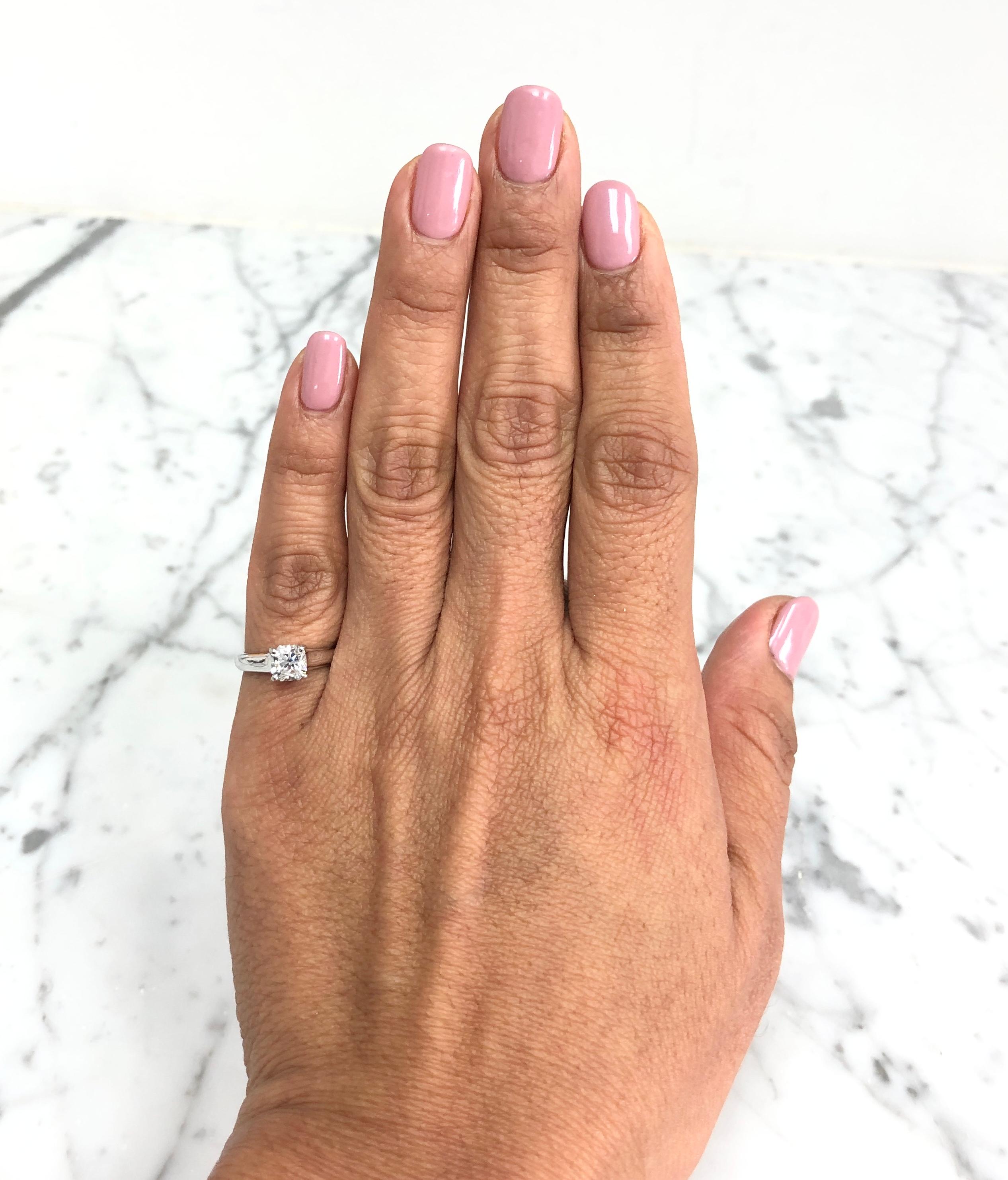 Women's or Men's Tiffany & Co. Lucida Diamond Engagement Ring .90 Ct E VS1 Platinum Excellent Cut