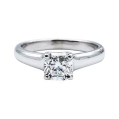 Tiffany & Co. Lucida Diamond Engagement Ring .90 Ct E VS1 Platinum Excellent Cut