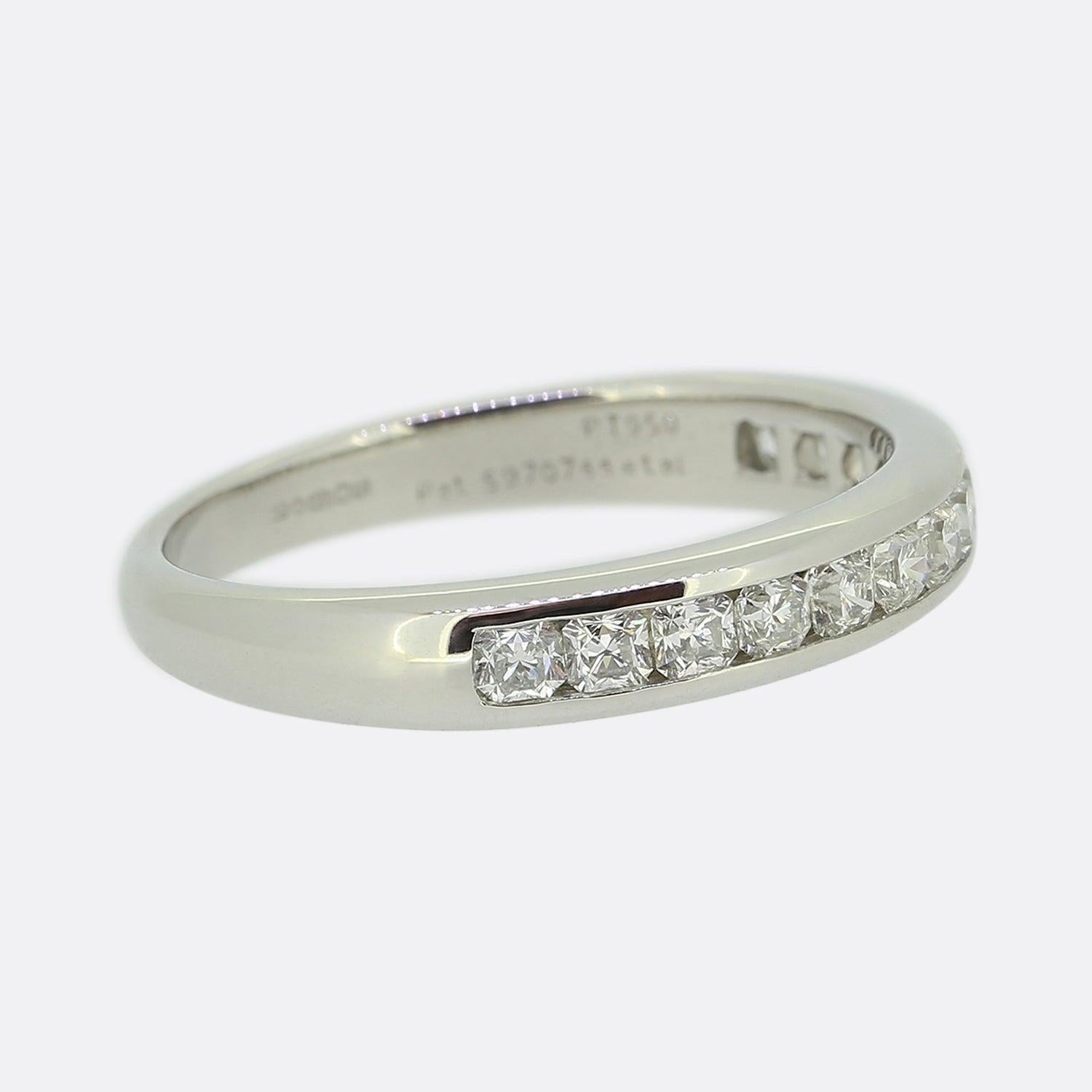 Tiffany & Co. Anillo Lucida Diamante Media Eternidad Talla Q (58) Corte brillante