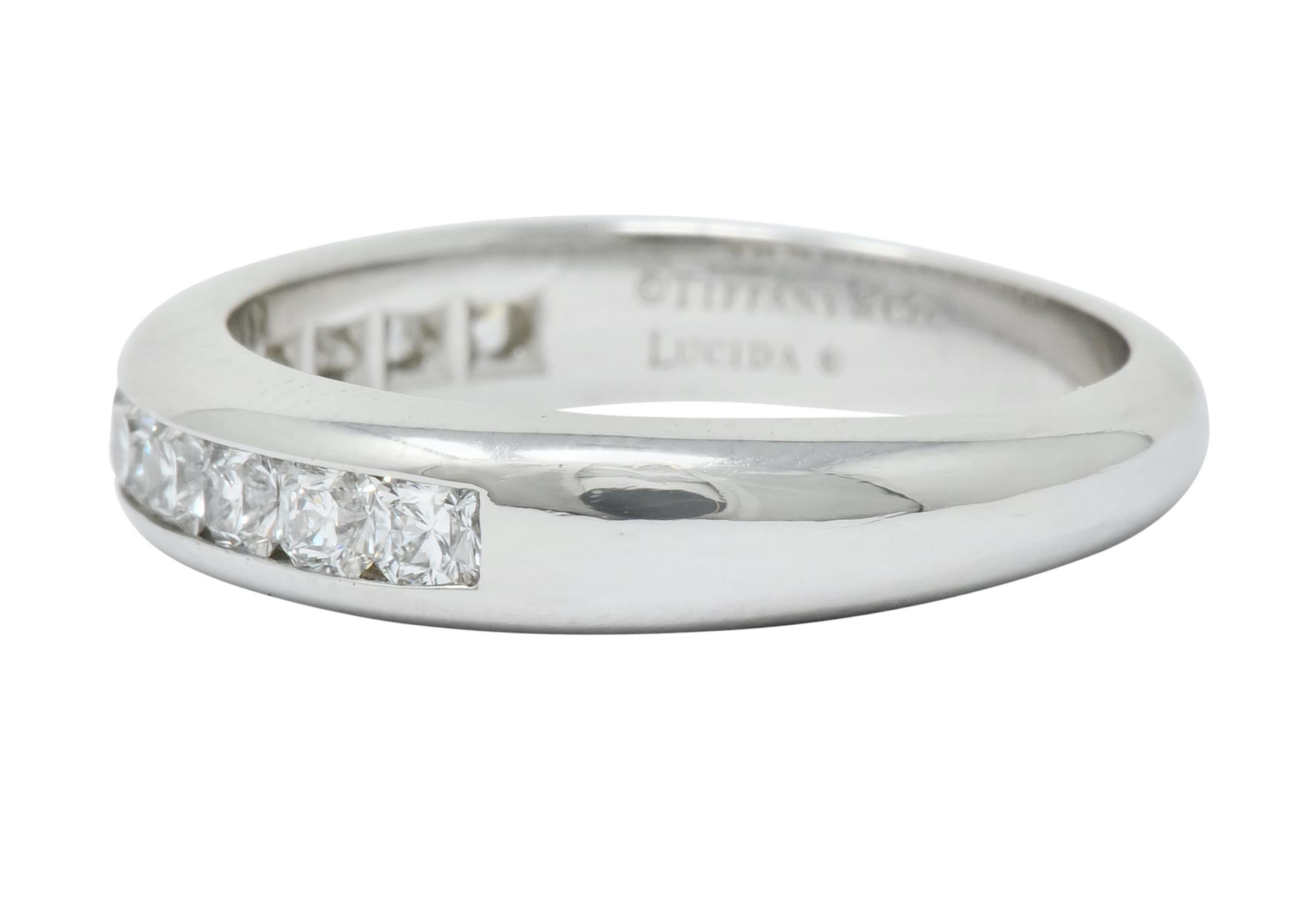 Women's or Men's Tiffany & Co. Lucida Diamond Platinum Anniversary Stacking Band Ring
