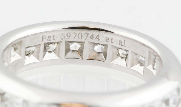 Tiffany & Co. Lucida Diamond Platinum Band In Good Condition In New York, NY