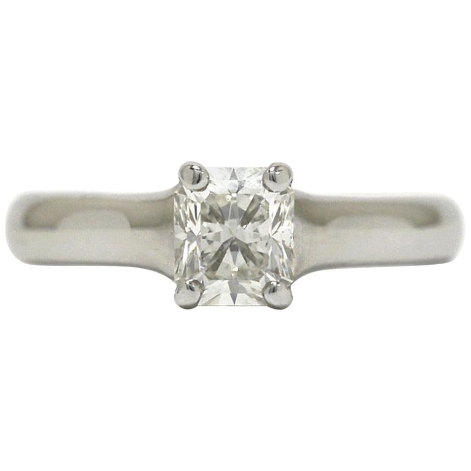 Tiffany & Co. Lucida Diamond Solitaire Platinum Ring Radiant Cut 0.66 Carat